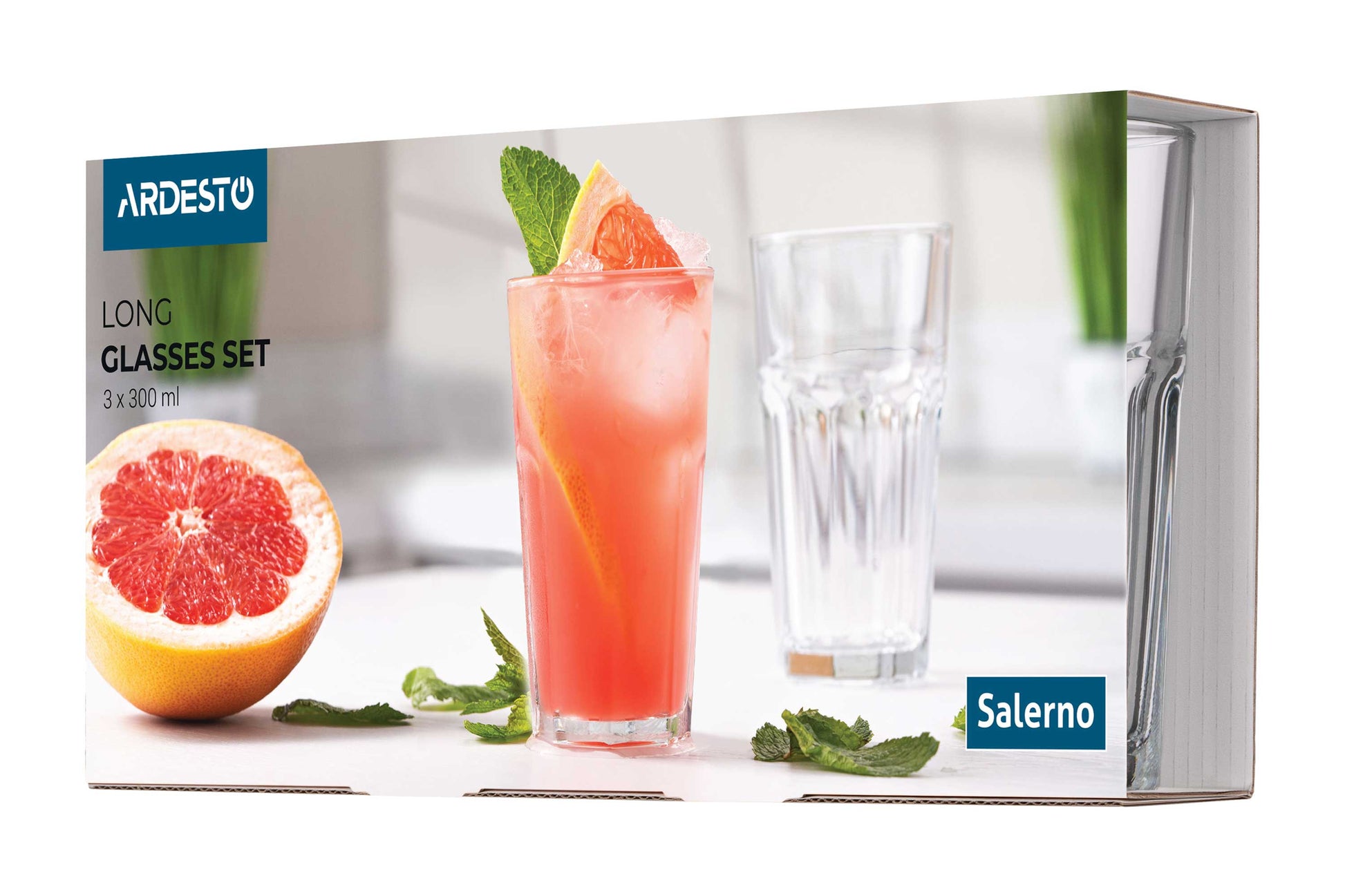 Ardesto Long Drink set Salerno 300 ml, 3 pcs, glass