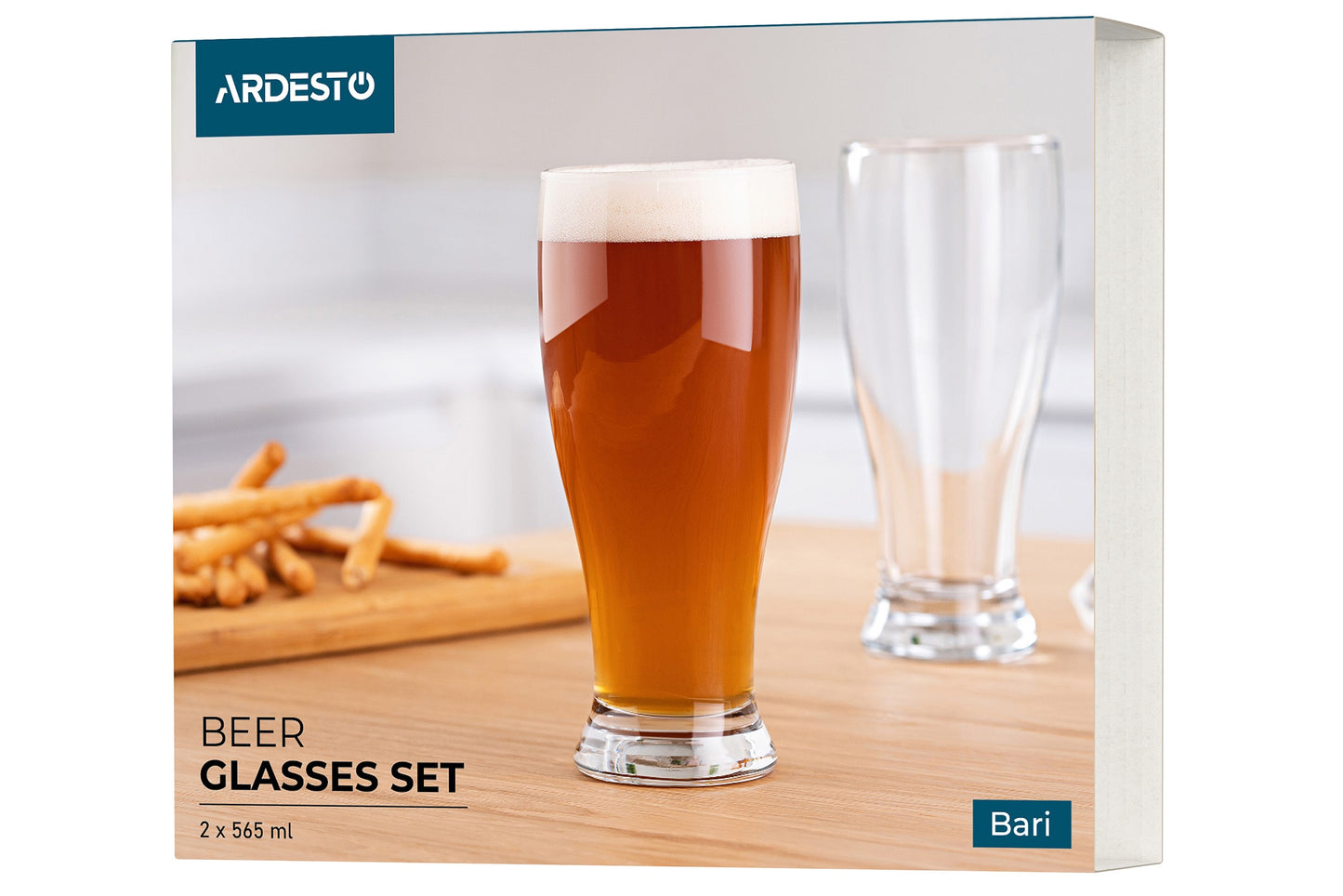 Ardesto Beer glasses set Bari 565 ml, 2 pcs, glass