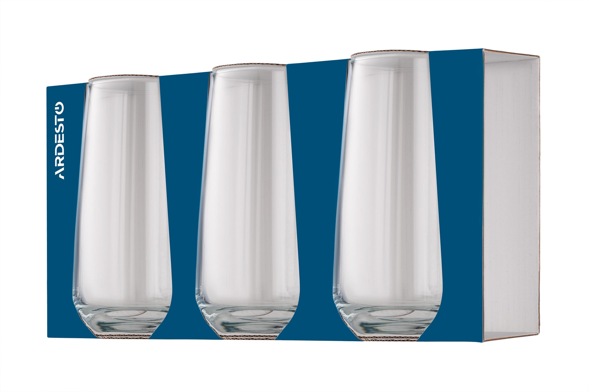 Long glasses set ARDESTO Gloria Shine, 480ml, 3pcs, glass, transparent