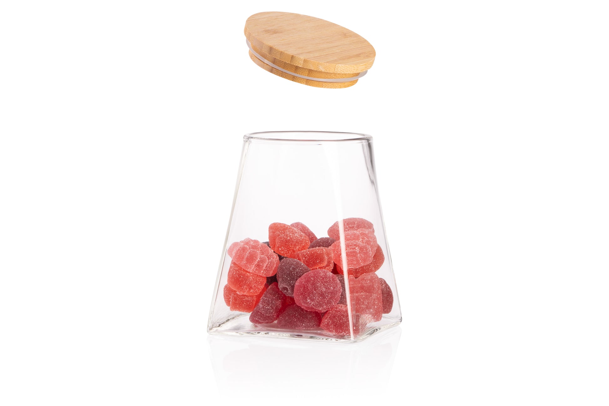 Ardesto Jar Midori, 510ml, glass, bamboo, cone, transparent