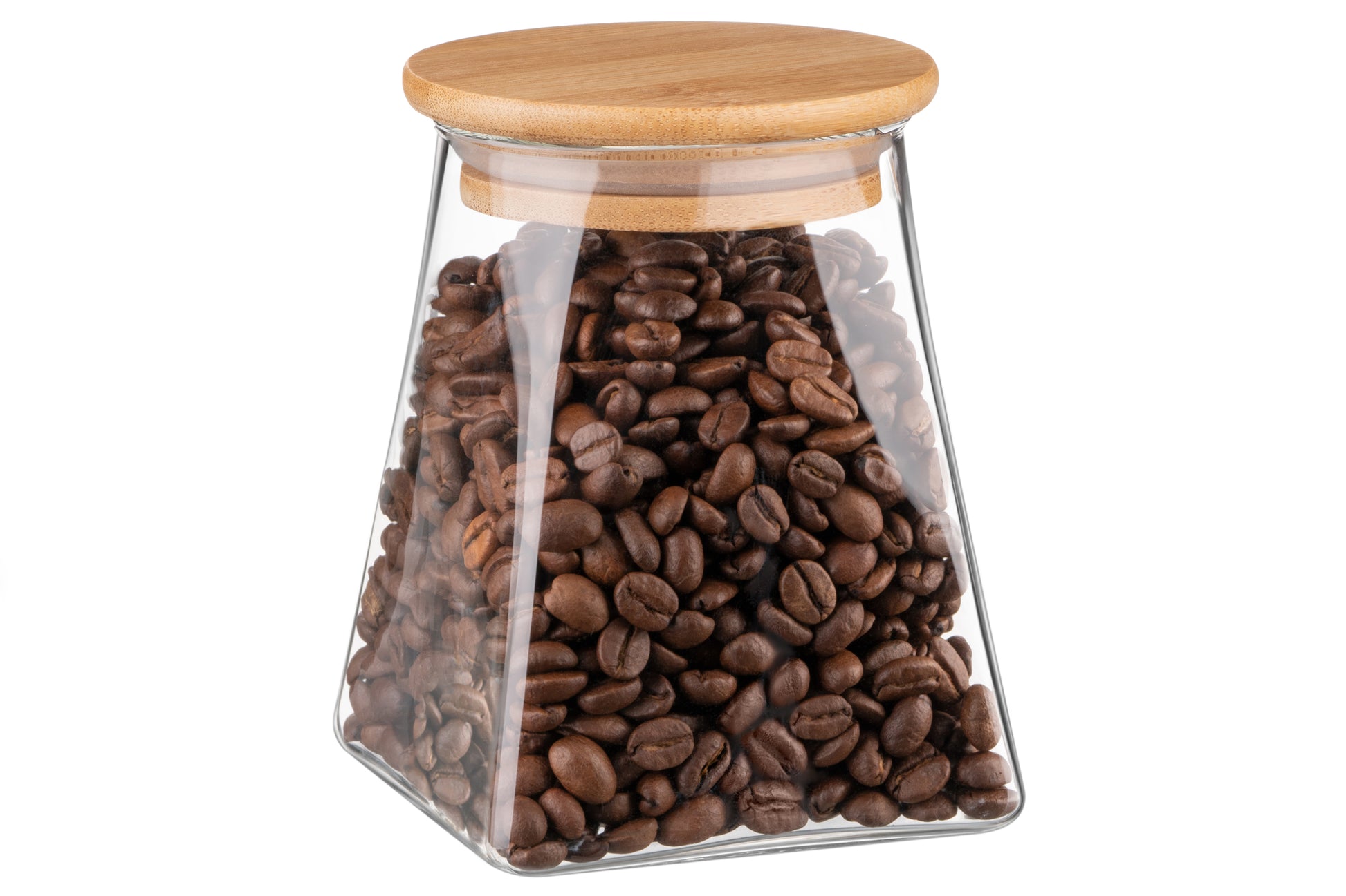 Ardesto Jar Midori, 510ml, glass, bamboo, cone, transparent