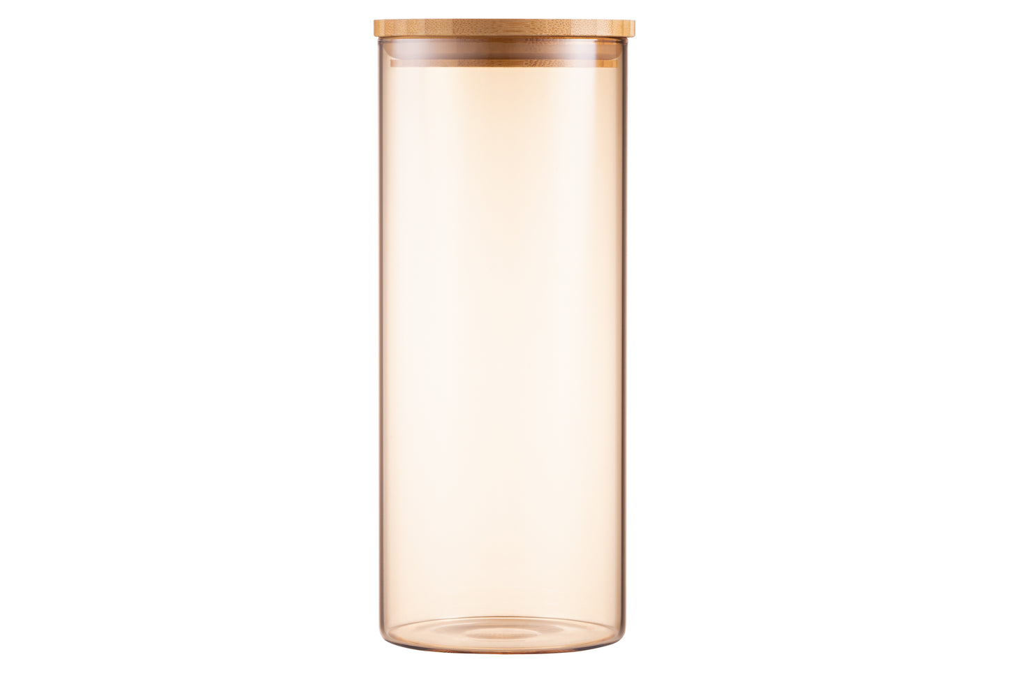 Ardesto Jar Midori, 1000ml, glass, bamboo, round, transparent