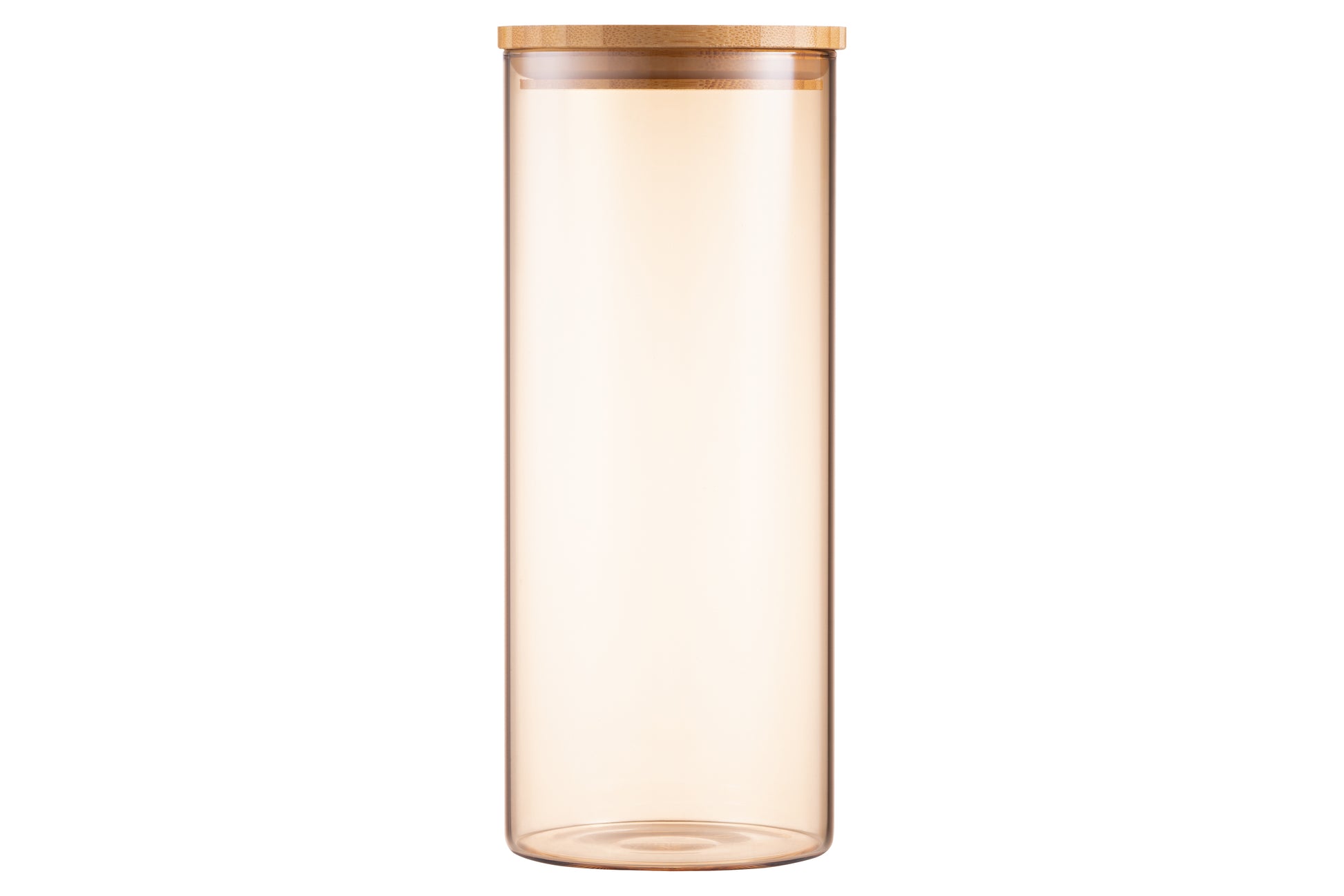 Ardesto Jar Midori, 1000ml, glass, bamboo, round, transparent