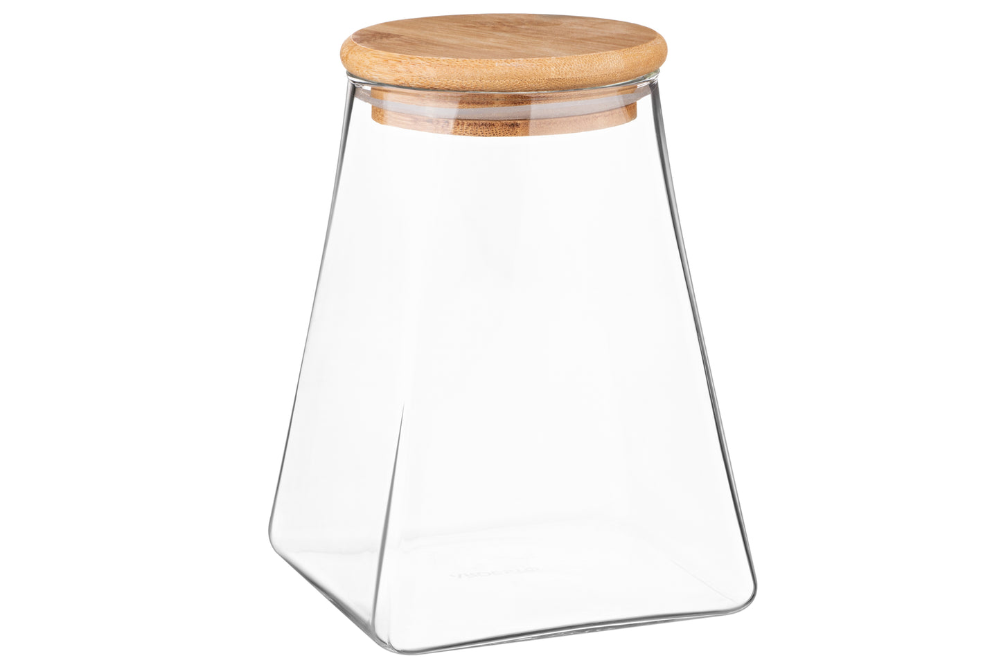 Ardesto Jar Midori, 910ml, glass, bamboo, cone, transparent