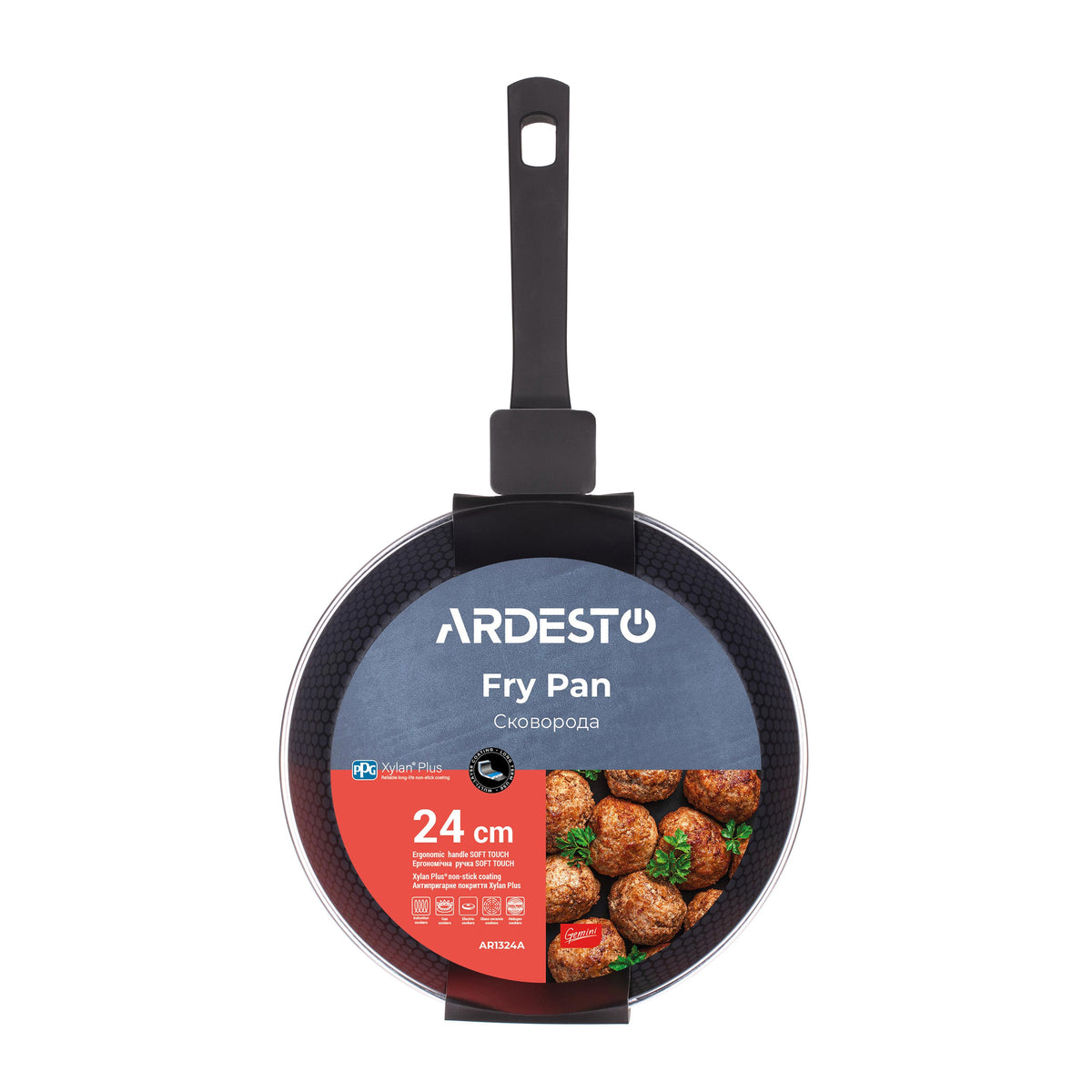 Ardesto Fry pan Gemini Salerno, 24cm, aluminium, black