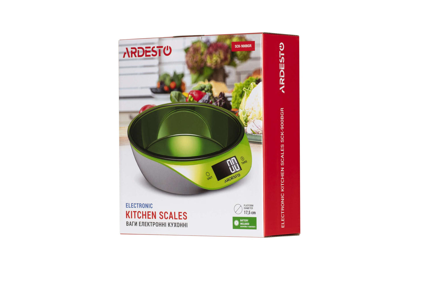 Ardesto Kitchen Scales SCK-900BGR white-green