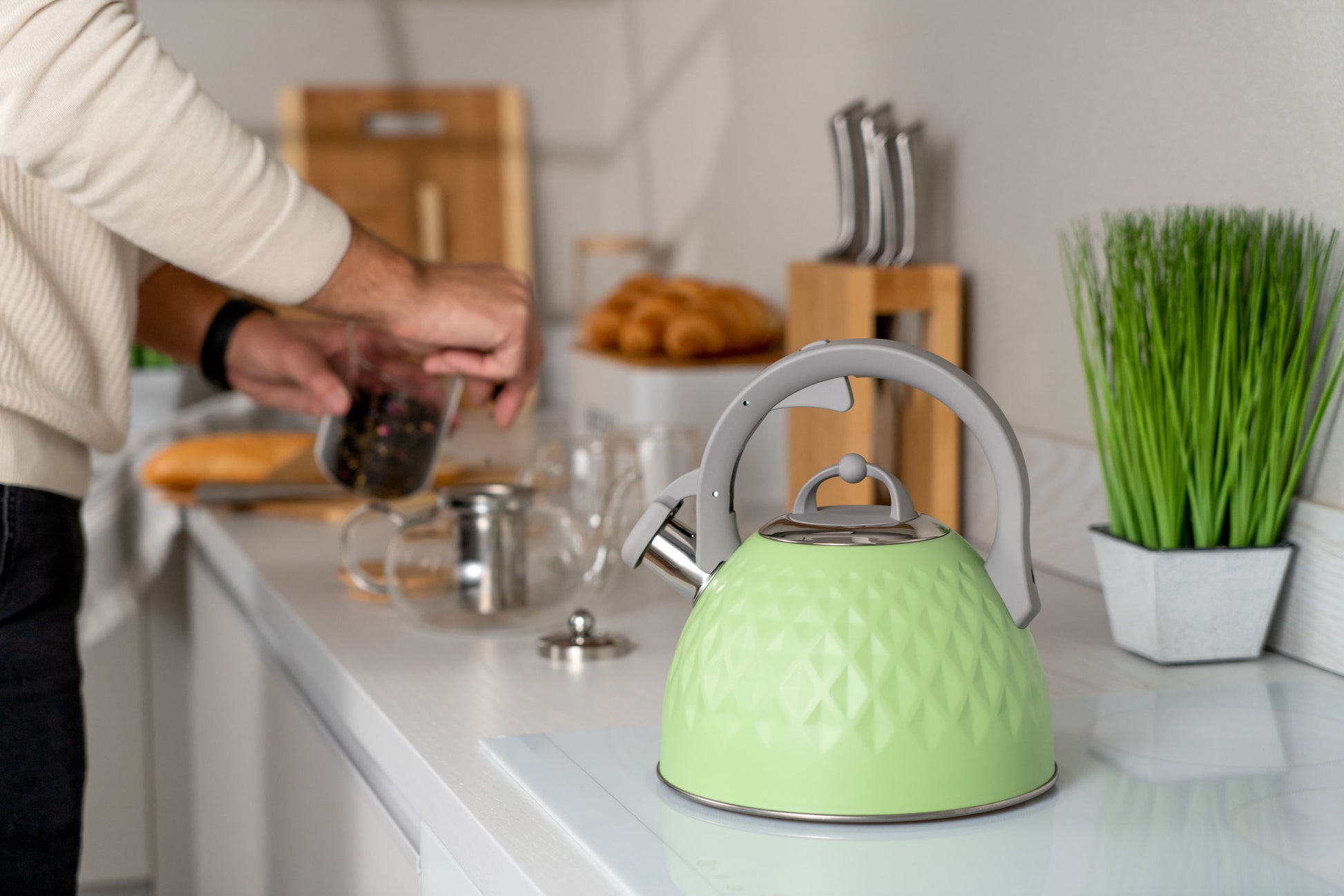 Ardesto Kettle Gemini, 2.5 l, green, stainless steel
