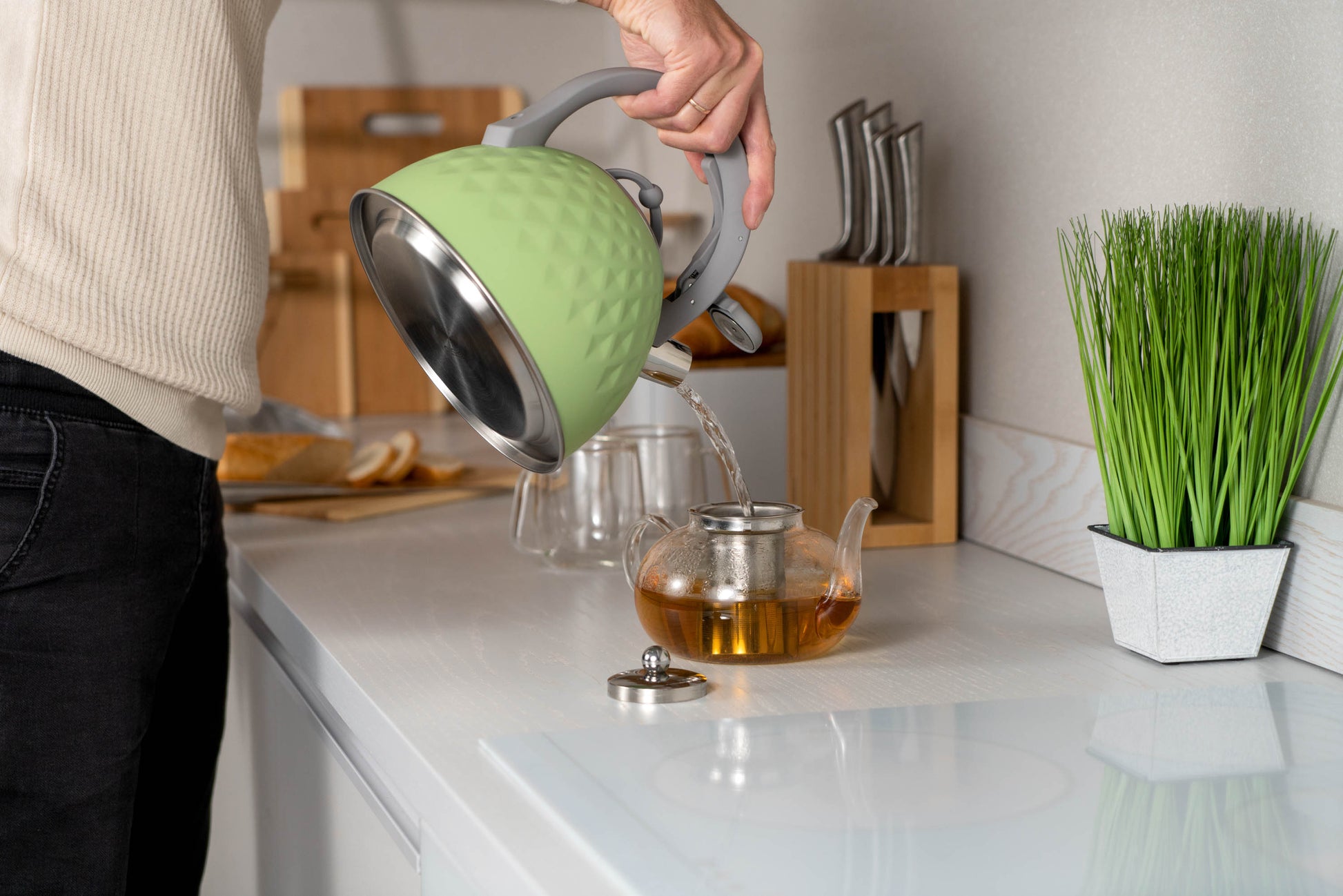 Ardesto Kettle Gemini, 2.5 l, green, stainless steel