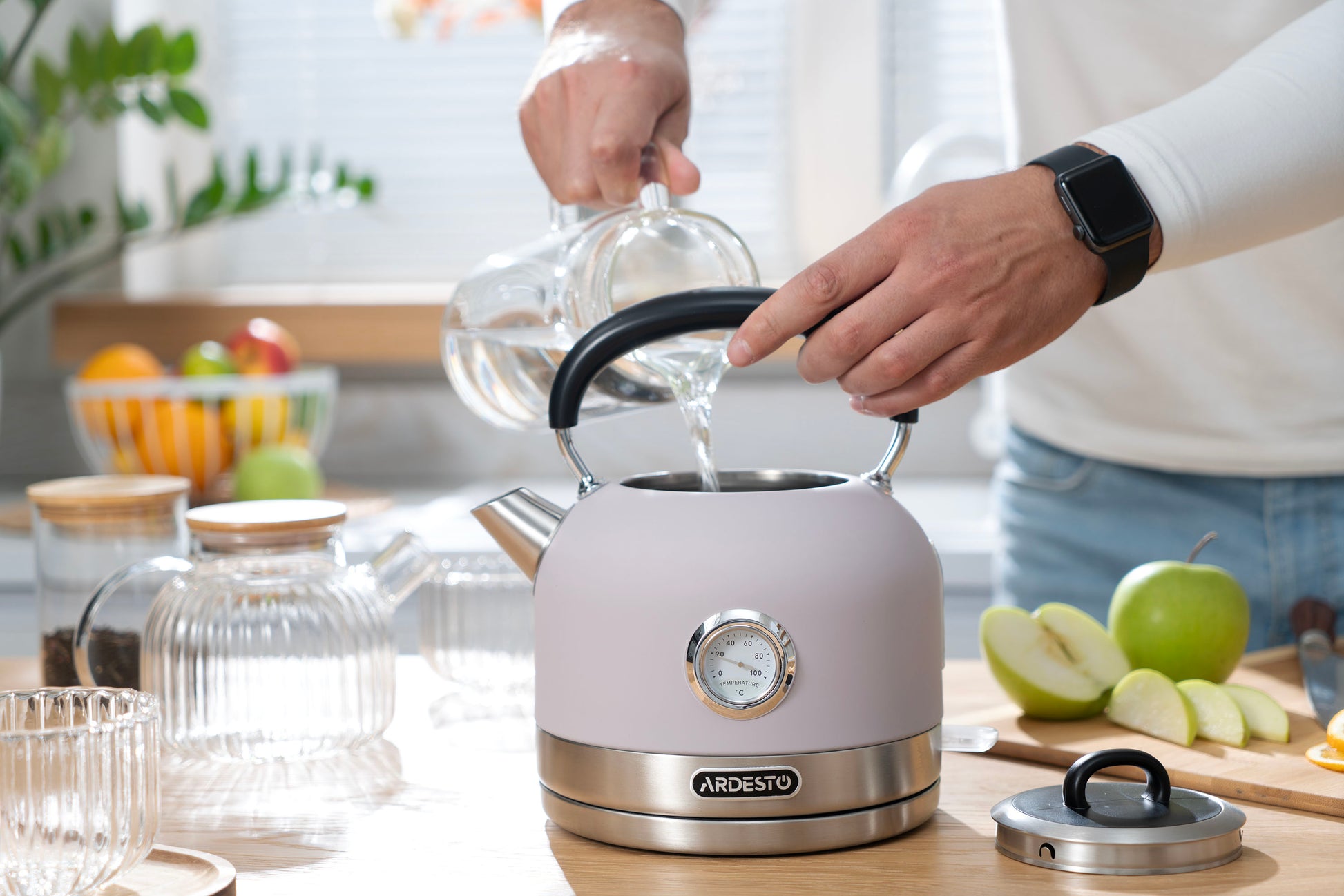 Ardesto electric kettle EKL-F500L, 1.7L, metal, matte, Otter, purple