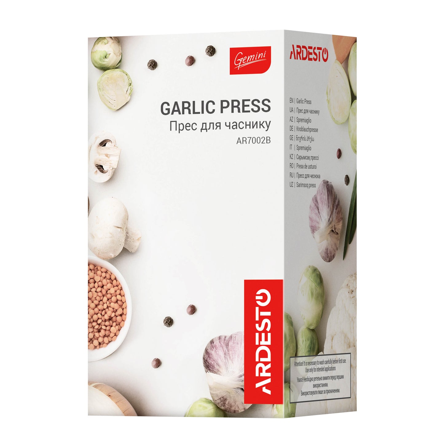 Ardesto Garlic press Gemini, 12cm, stainless steel steel, plastic, black