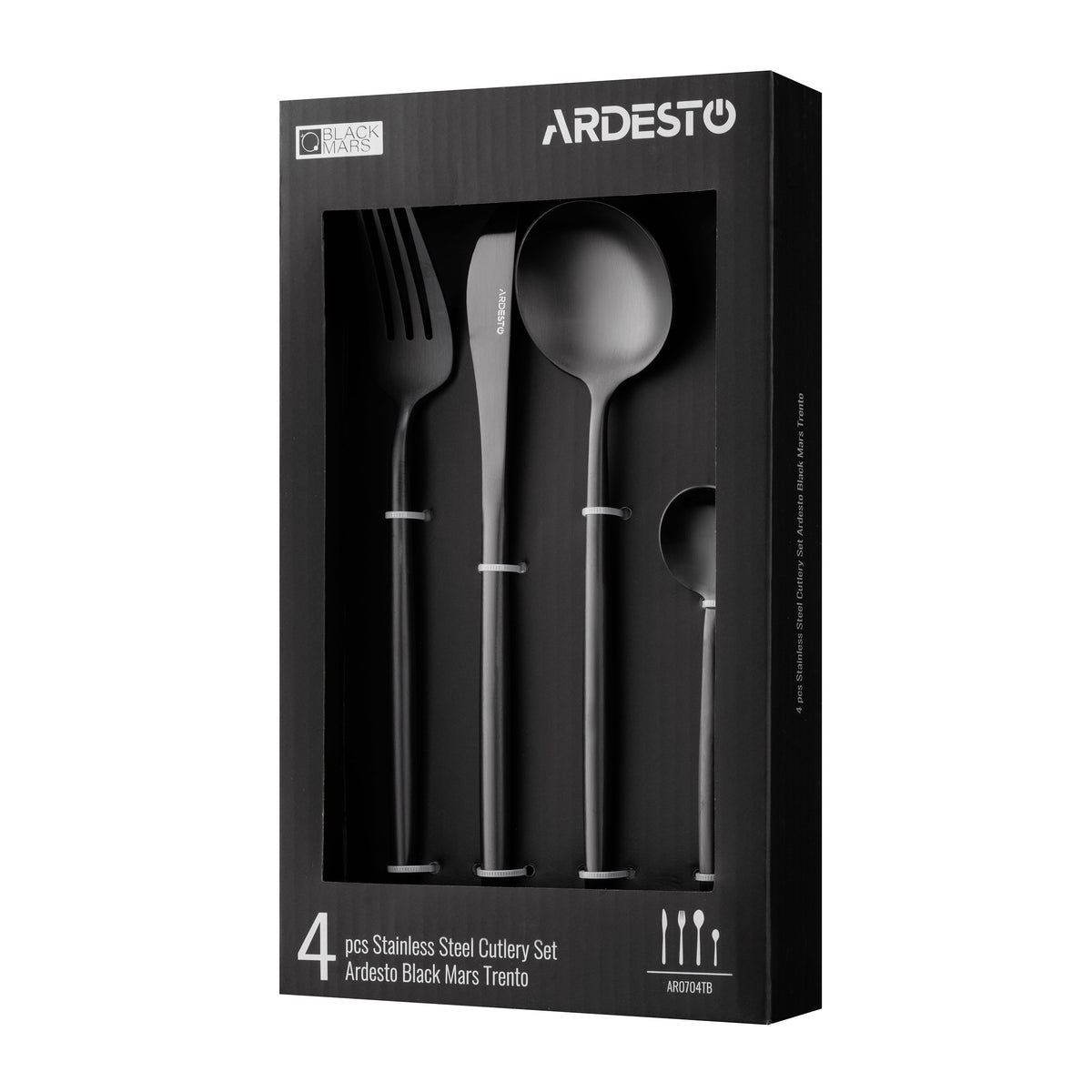 Cutlery set ARDESTO Black Mars Trento, 4pcs, stainless steel, black 767637169561