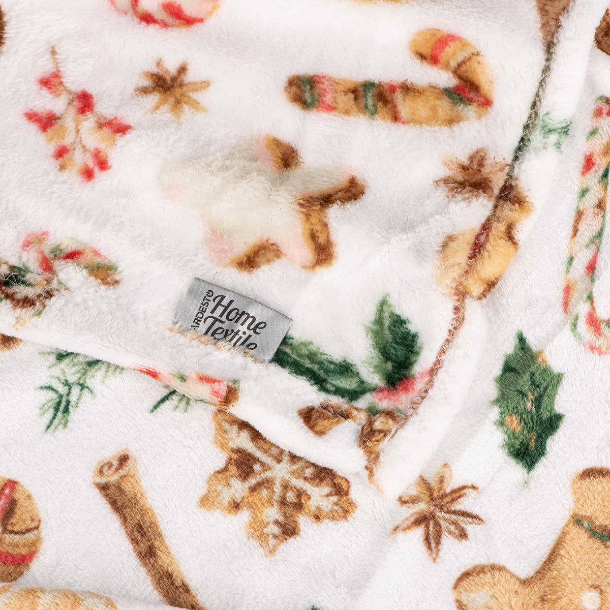 Ardesto Christmas Flannel blanket 160x200cm, 100% polyester, gingerbread