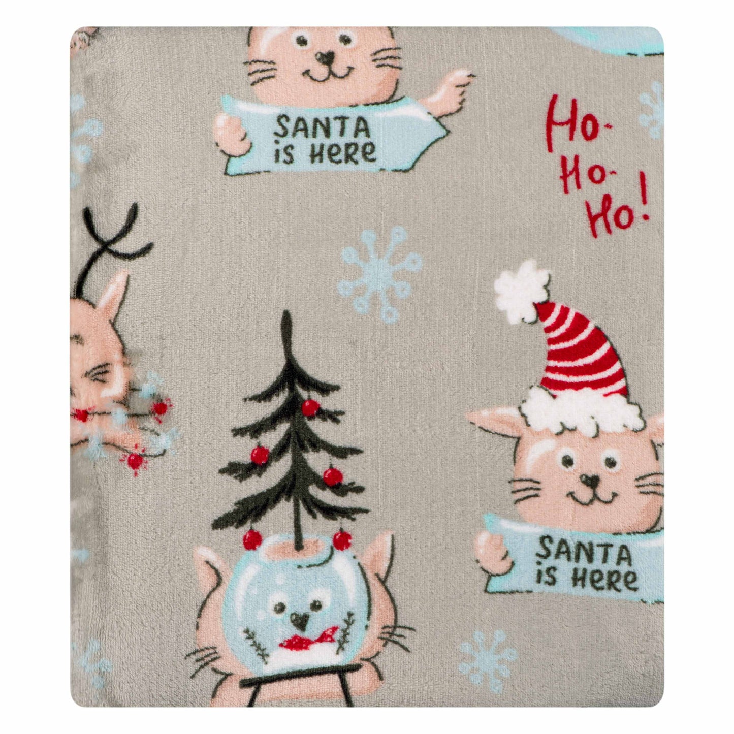 Ardesto Christmas Flannel blanket 160x200cm, 100% polyester, Christmas cats