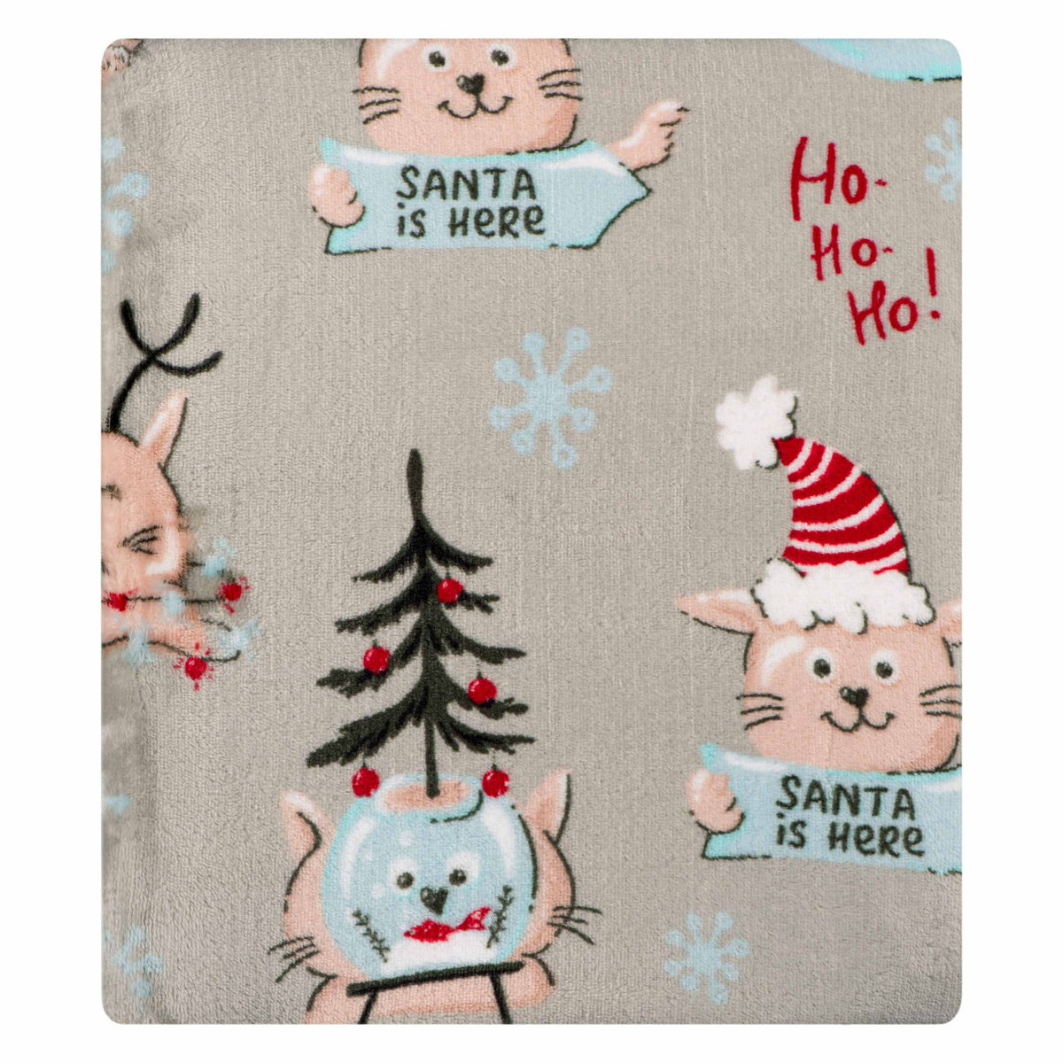 Ardesto Christmas Flannel blanket 160x200cm, 100% polyester, Christmas cats