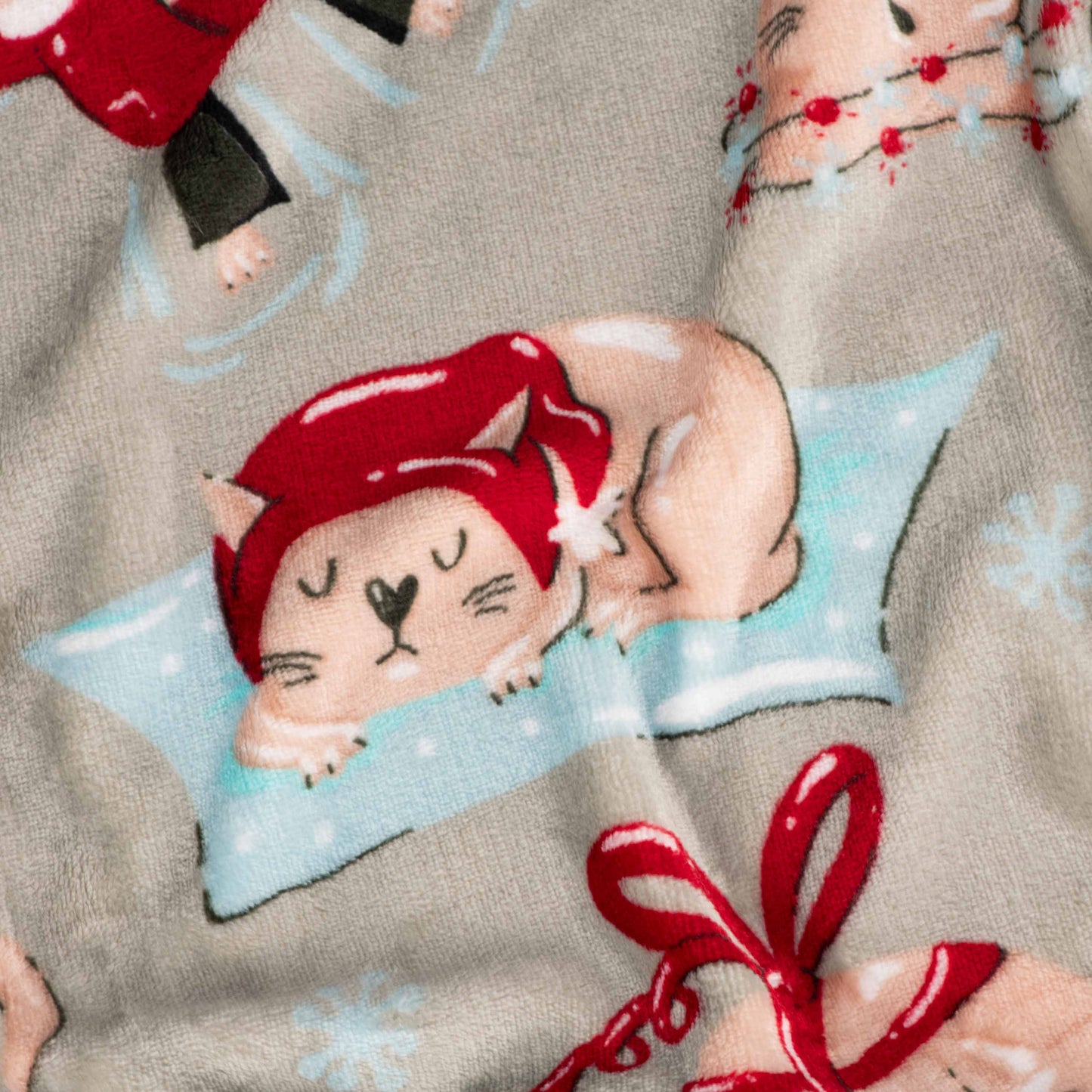 Ardesto Christmas Flannel blanket 160x200cm, 100% polyester, Christmas cats