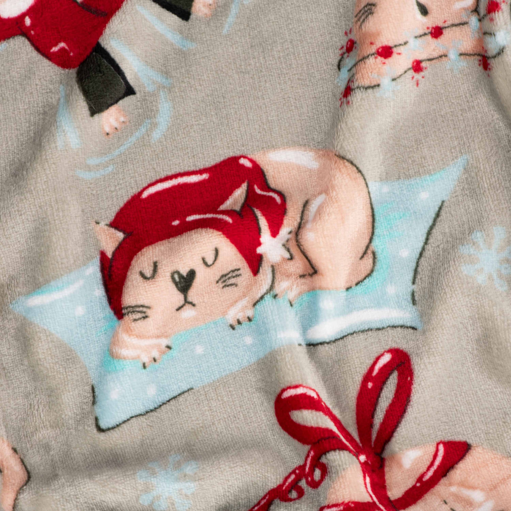 Ardesto Christmas Flannel blanket 160x200cm, 100% polyester, Christmas cats