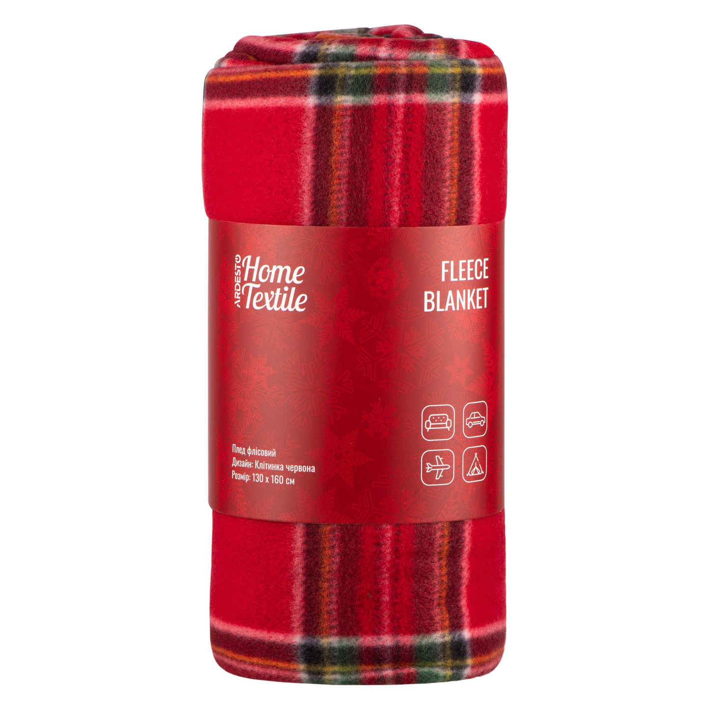 Ardesto Christmas Fleece blanket 130x160cm, 100% polyester, classic tartan