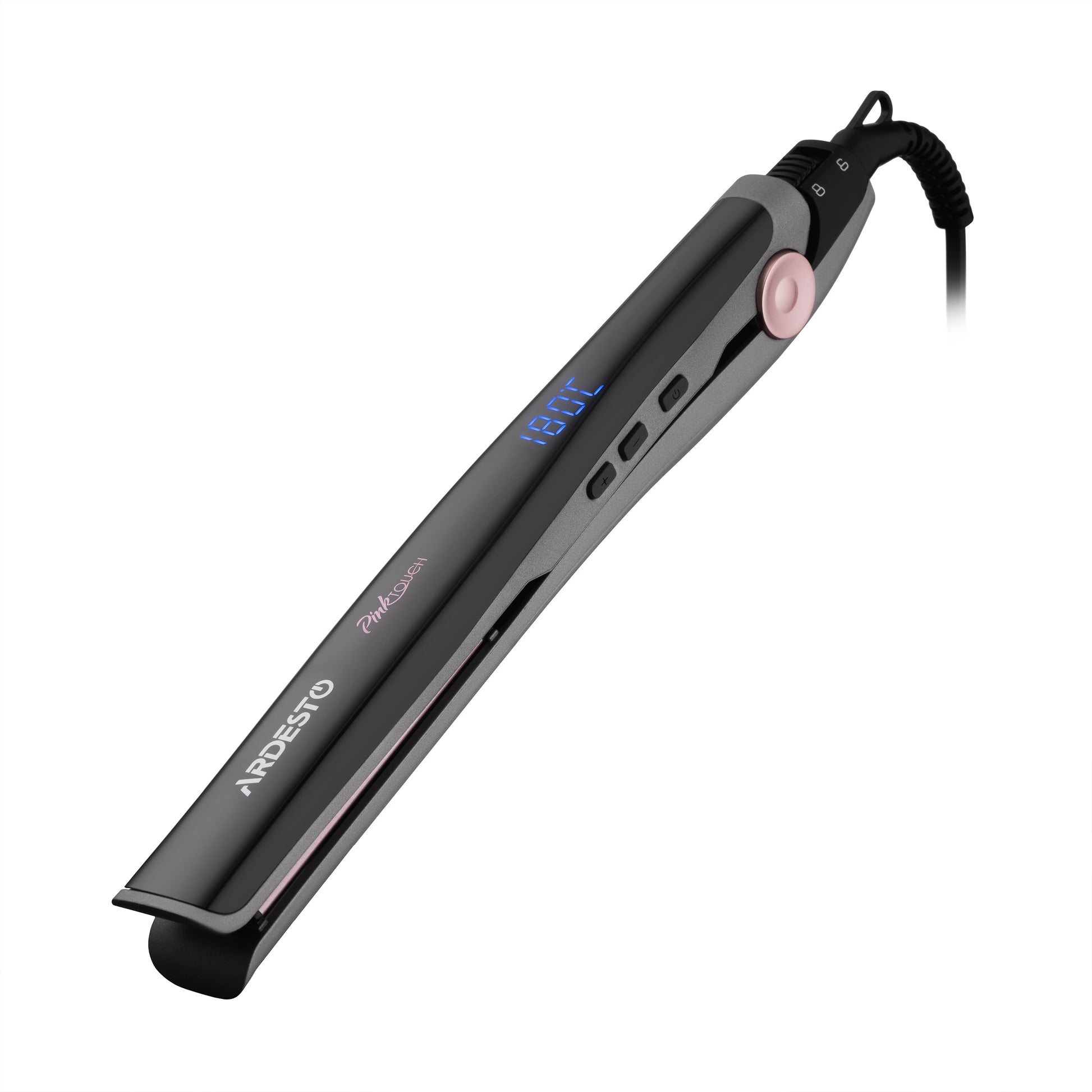 Ardesto Hair straightener Pink Touch, 32W, 110-200C, ceramics, gray+pink