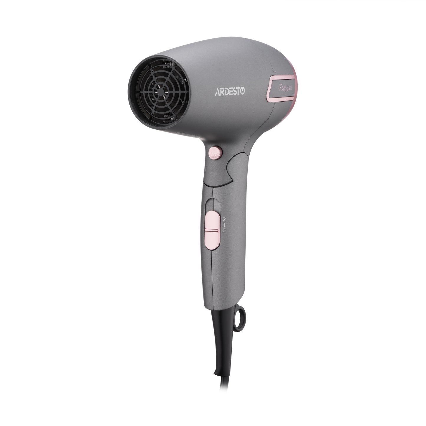 Ardesto Hair Dryer Pink Touch, 2000W, 2 speeds, 2 heat setting, foldable handle, gray+pink