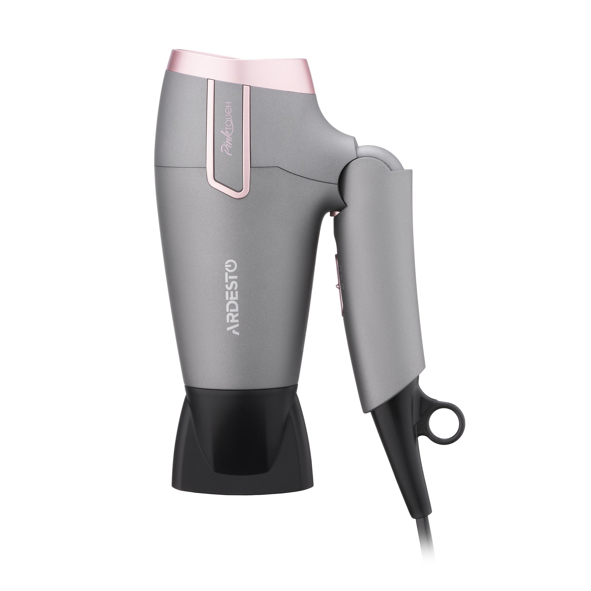 Ardesto Hair Dryer Pink Touch, 2000W, 2 speeds, 2 heat setting, foldable handle, gray+pink