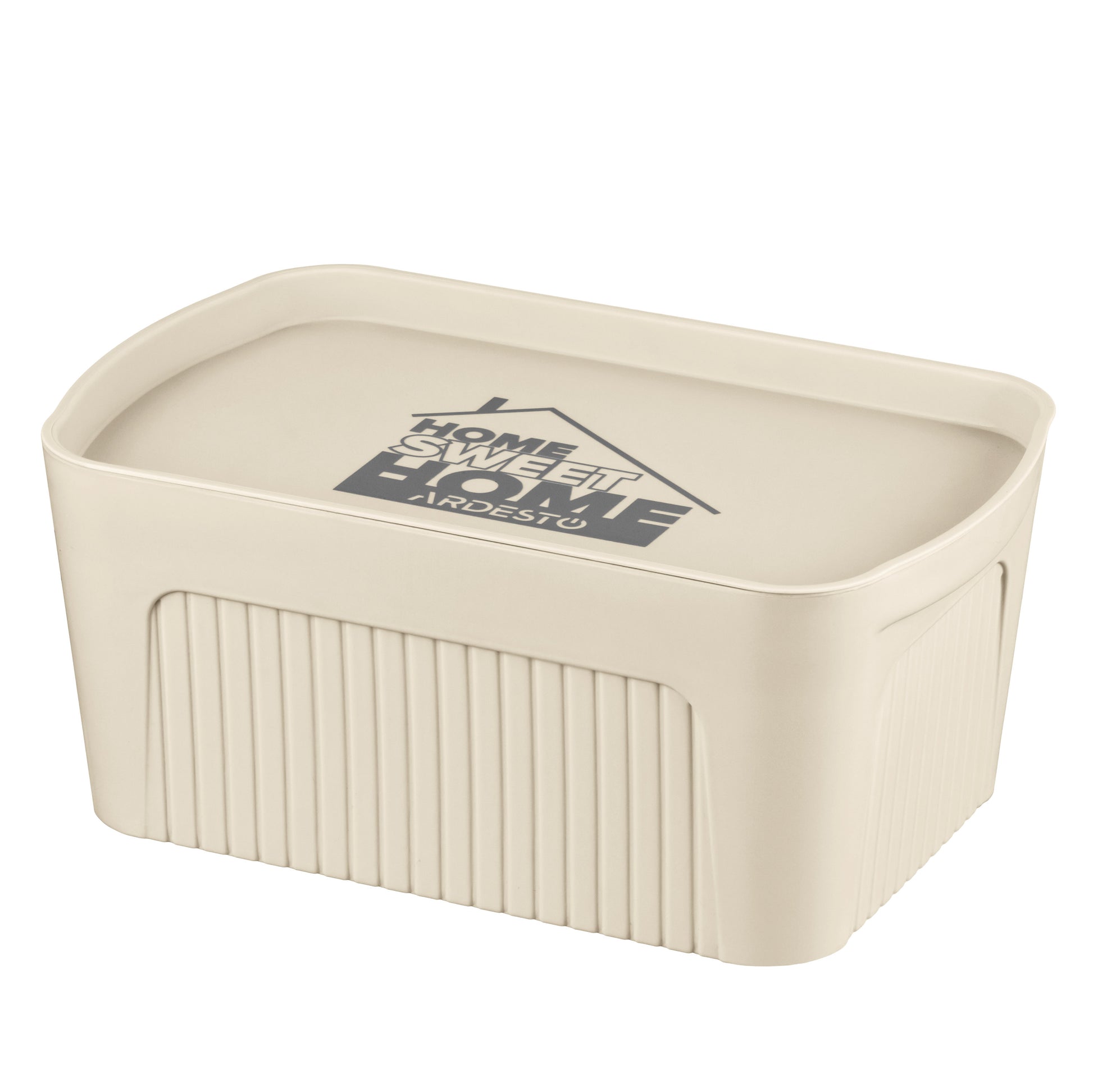 Ardesto Storage box with lid 32х21.5х14cm, 6l, plastic PP, beige