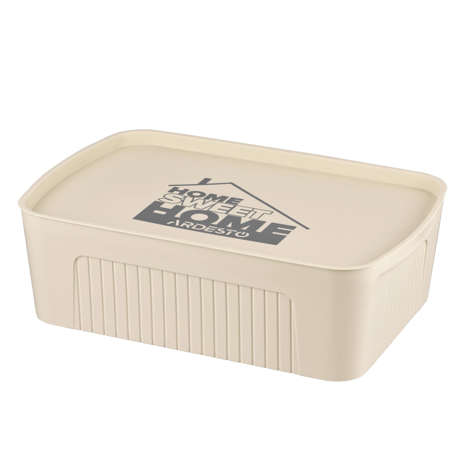 Ardesto Storage box with lid 45.5х31х14cm, 13l, plastic PP, beige