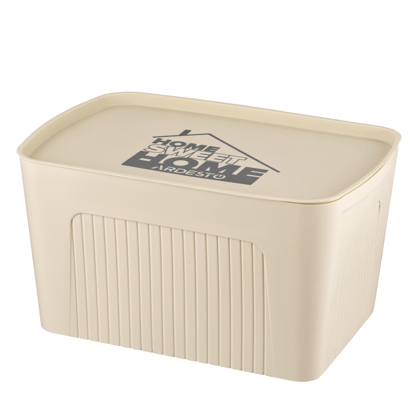 Ardesto Storage box with lid 45.5х31х24.5cm, 23l, plastic PP, beige