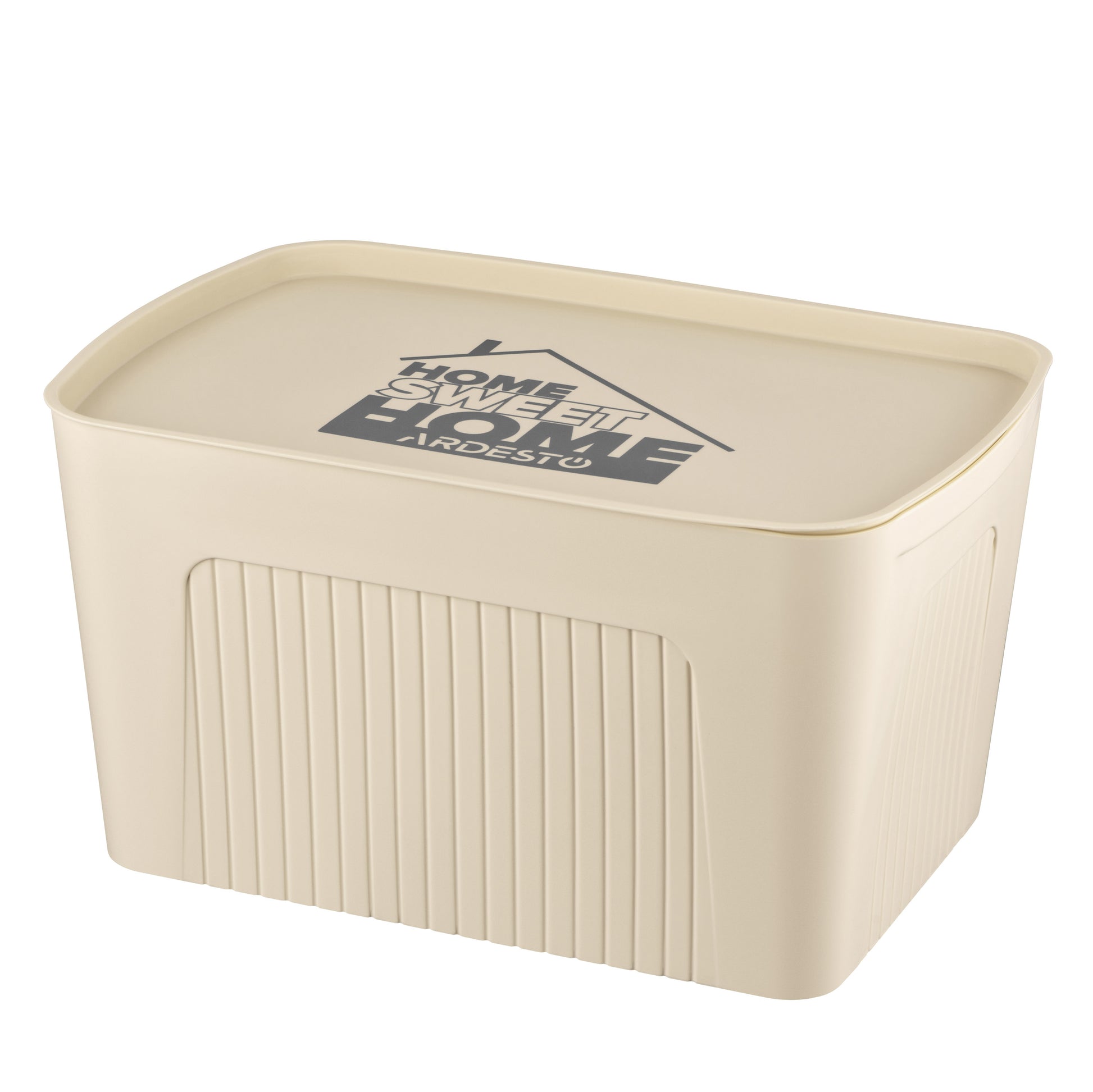 Ardesto Storage box with lid 45.5х31х24.5cm, 23l, plastic PP, beige