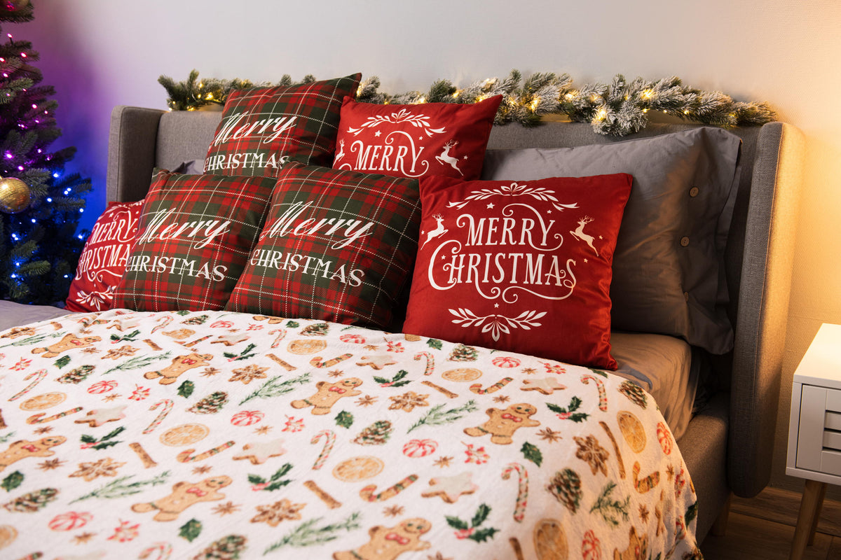 Ardesto Christmas Flannel blanket 160x200cm, 100% polyester, gingerbread