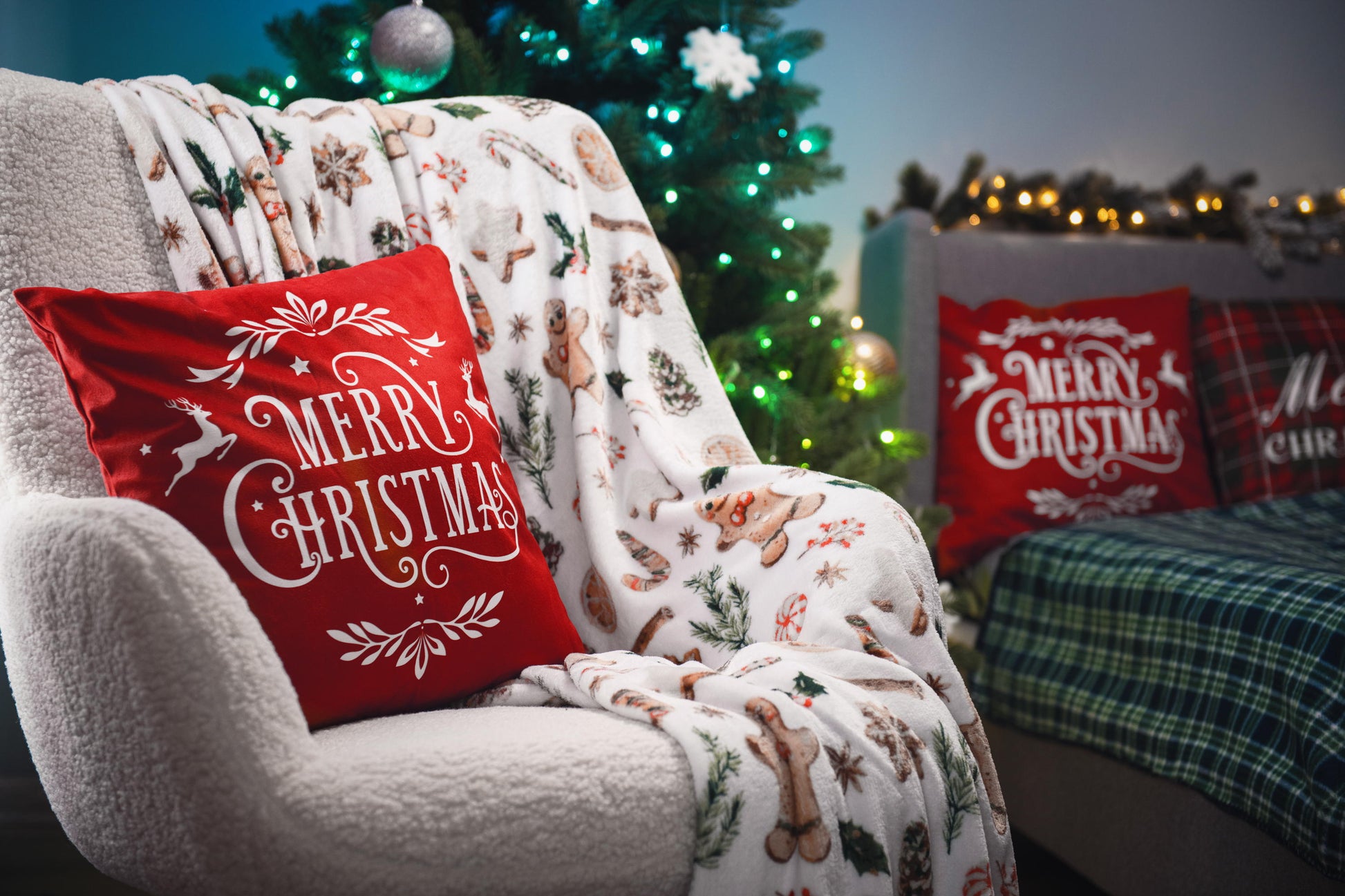 Ardesto Christmas Flannel blanket 160x200cm, 100% polyester, gingerbread