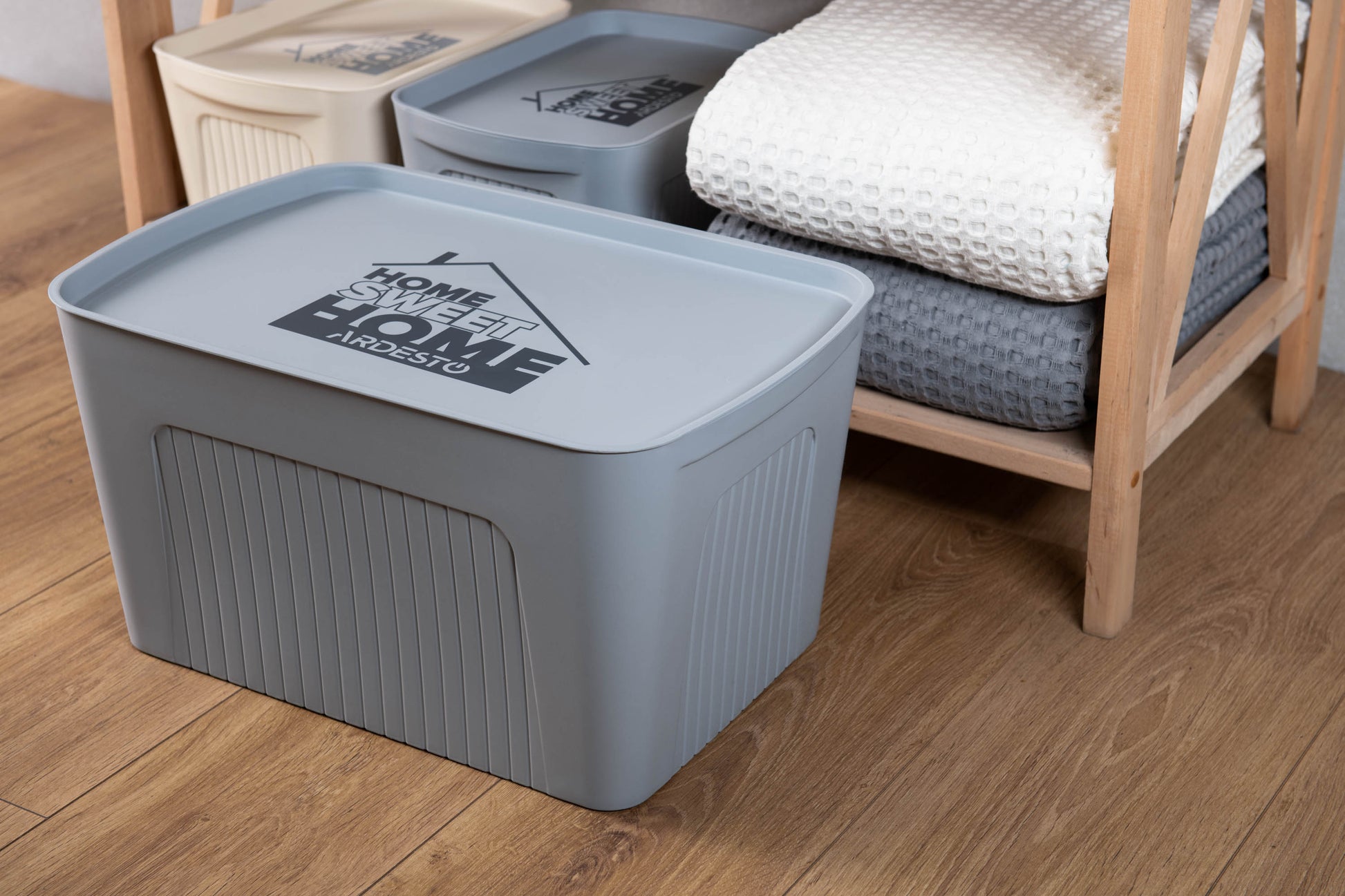 Ardesto Storage box with lid 32х21.5х14cm, 6l, plastic PP, beige
