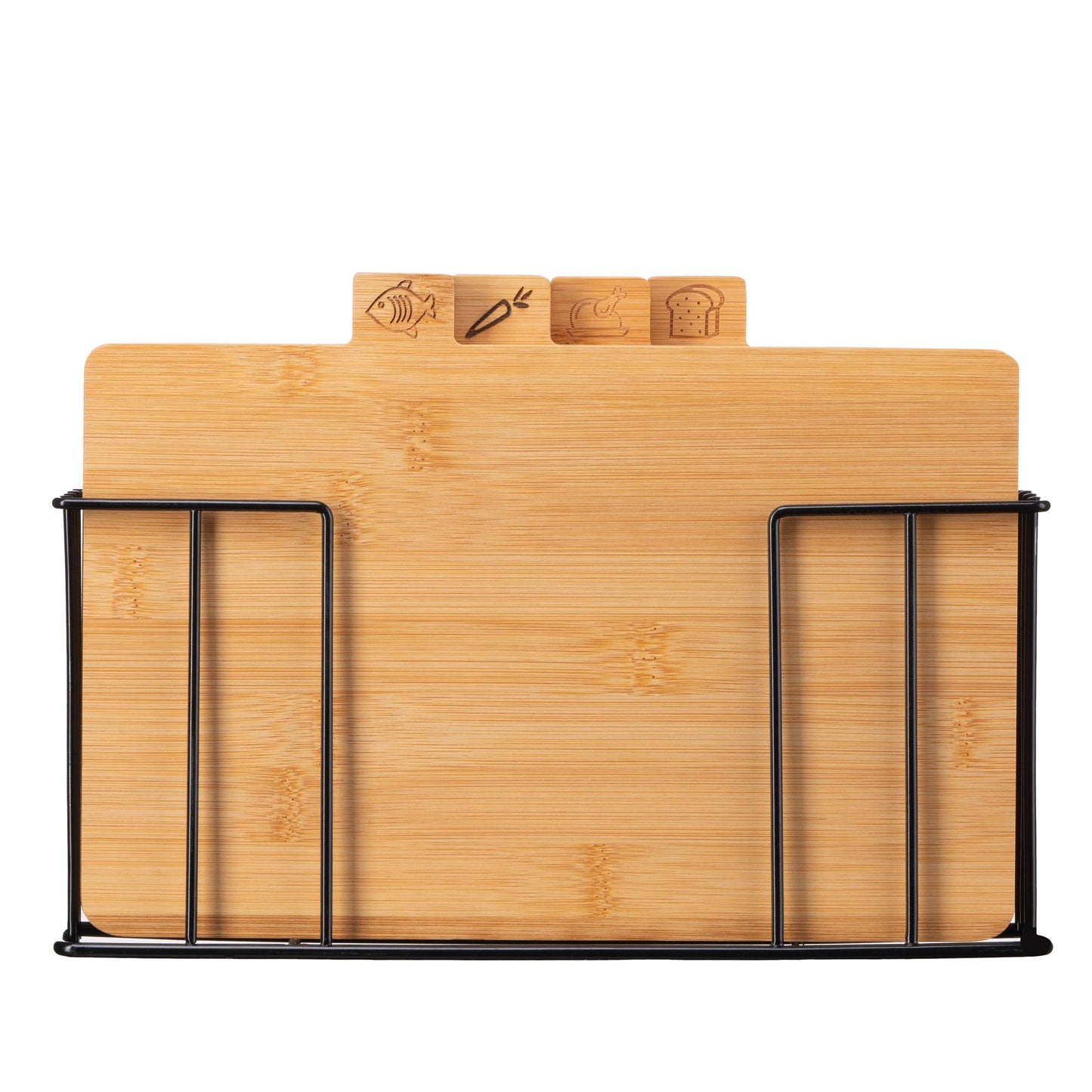 Ardesto Cutting board set with stand Midori, 4pcs, 30х5.6х20.3cm, bamboo, metal