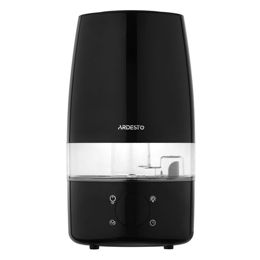 ARDESTO Air humidifier ultrasonic, 30m2, 4l, 280ml/h, electric. control, remote control, top. water inlet, display, black