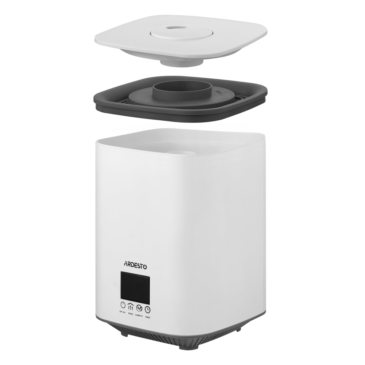 ARDESTO Air humidifier ultrasonic, 25m2, 3.1l, 250ml/h, electric. steering, upper water bay, display, white