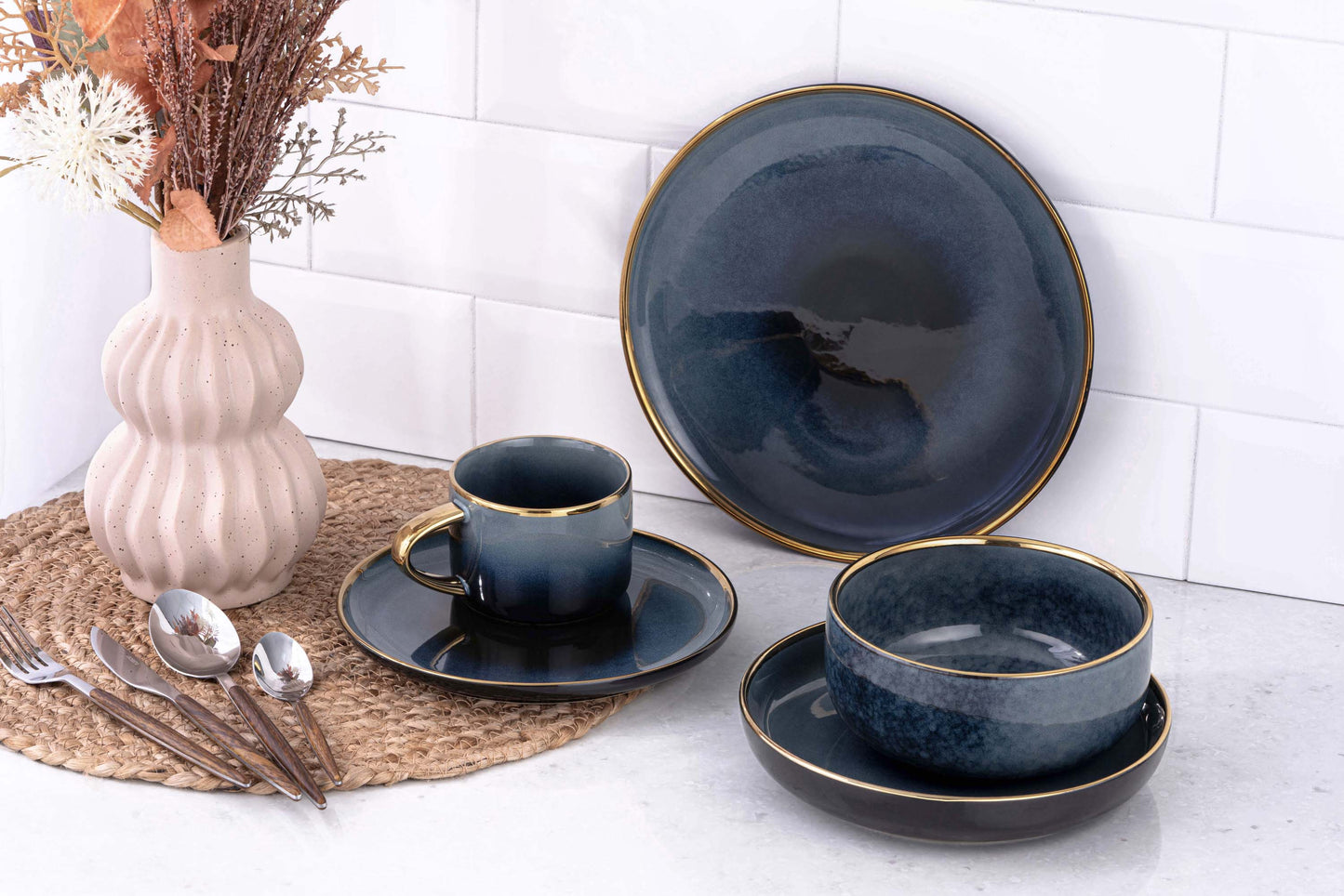 Ardesto Bowl Andria, 750ml, 15.1cm, ceramics, blue-gray