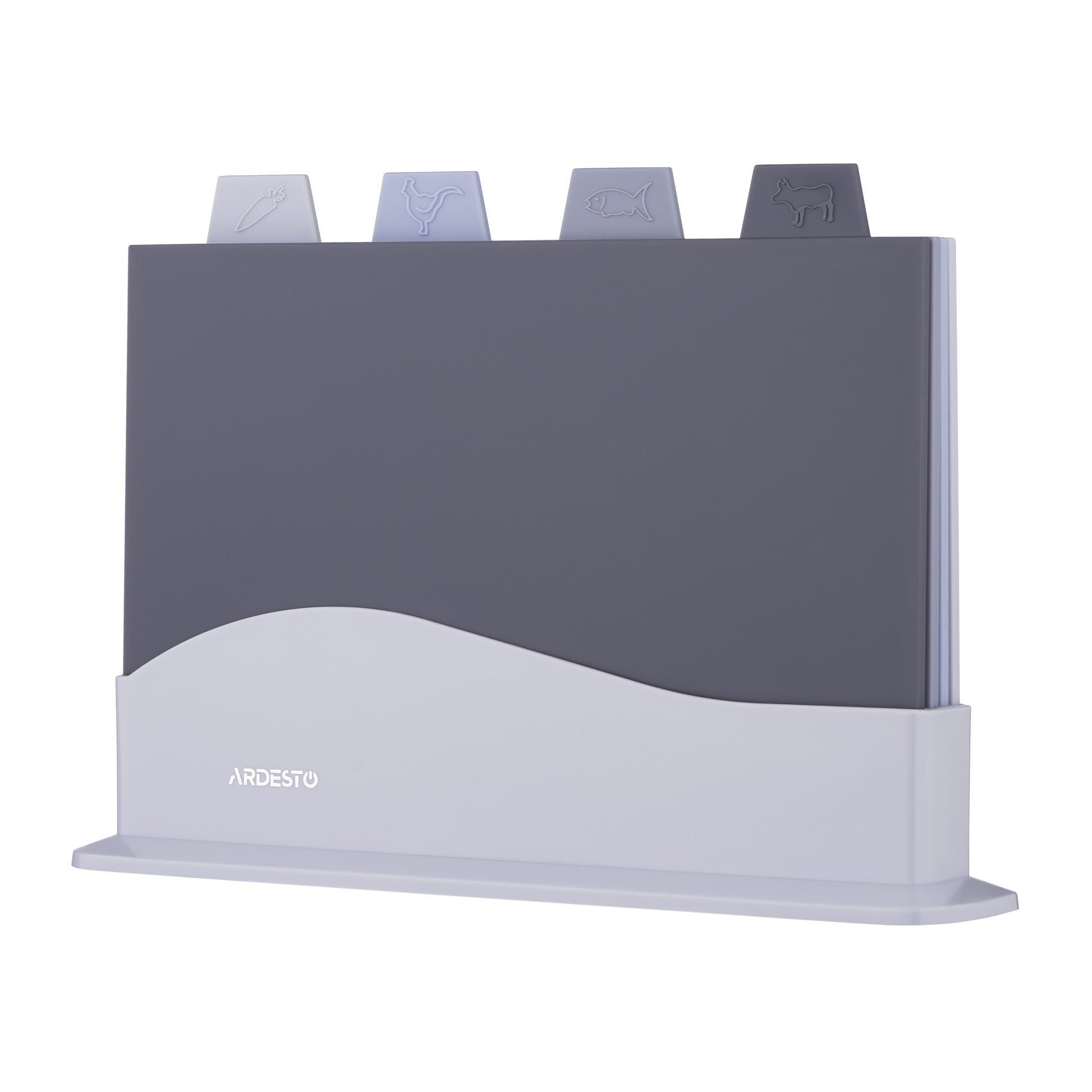 Ardesto Cutting board set with stand Fresh, 4pcs, 23.8x33.8x7cm, plastic