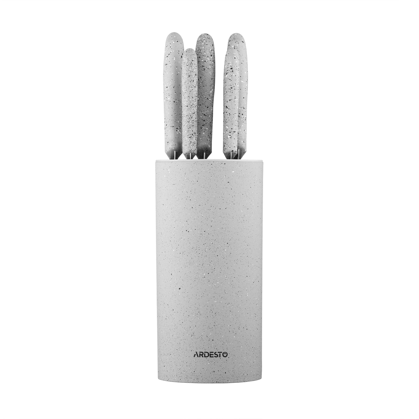 Knives set with block ARDESTO Gemini, 6pcs, stainless steel, plastic, grey 767637177955