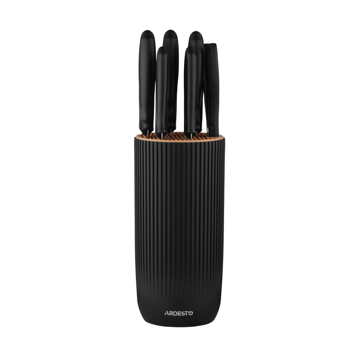 Knives set with block ARDESTO Gemini, 7pcs, stainless steel, plastic, black 767637177948