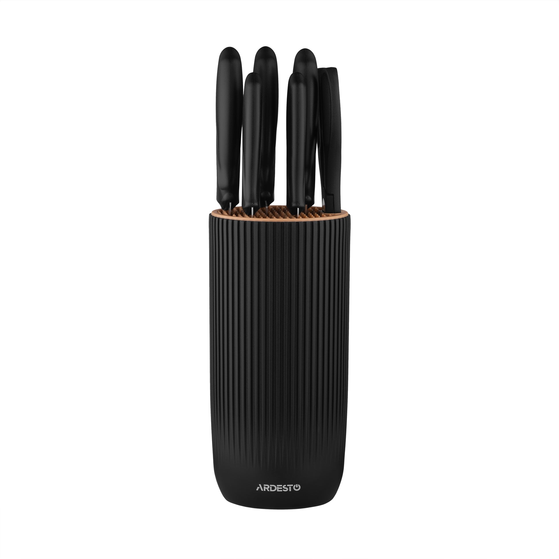 Knives set with block ARDESTO Gemini, 7pcs, stainless steel, plastic, black 767637177948