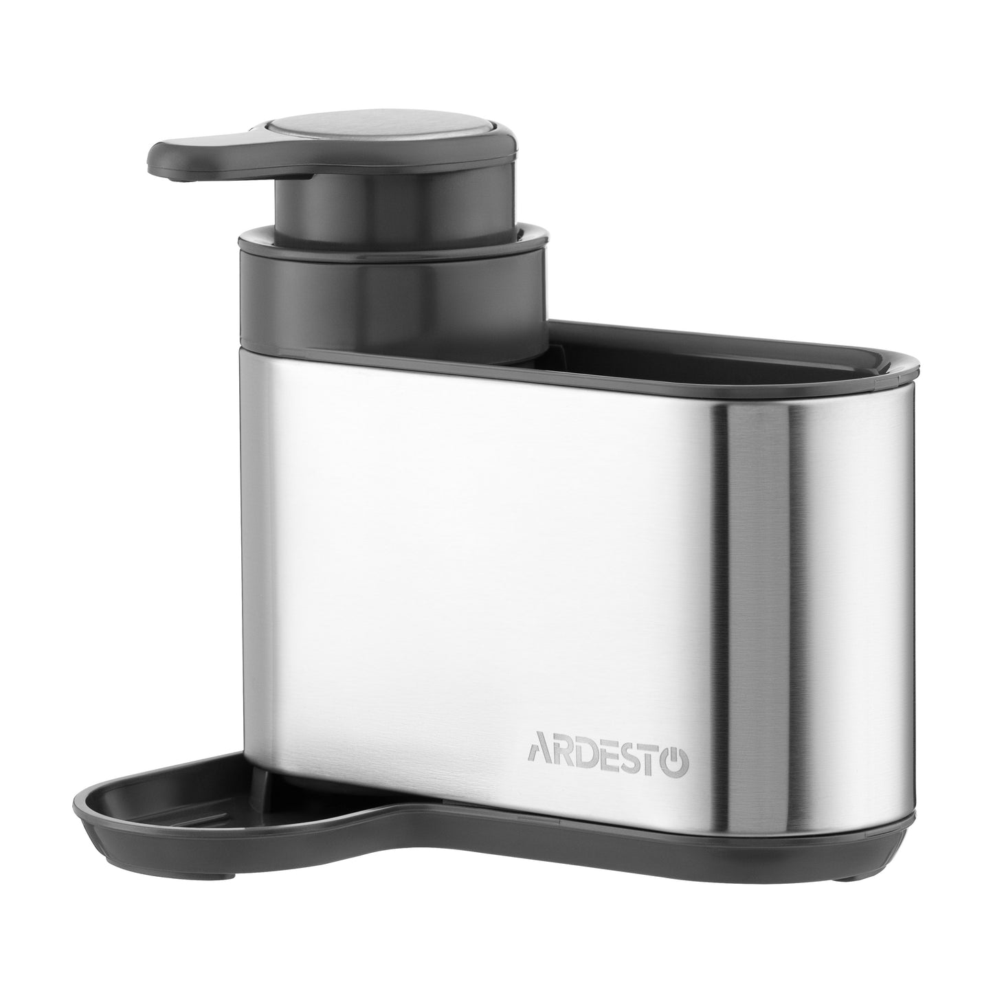 Ardesto Detergent organizer Minimalism, 8x12.7x16cm, plastic, stainless steel, grey
