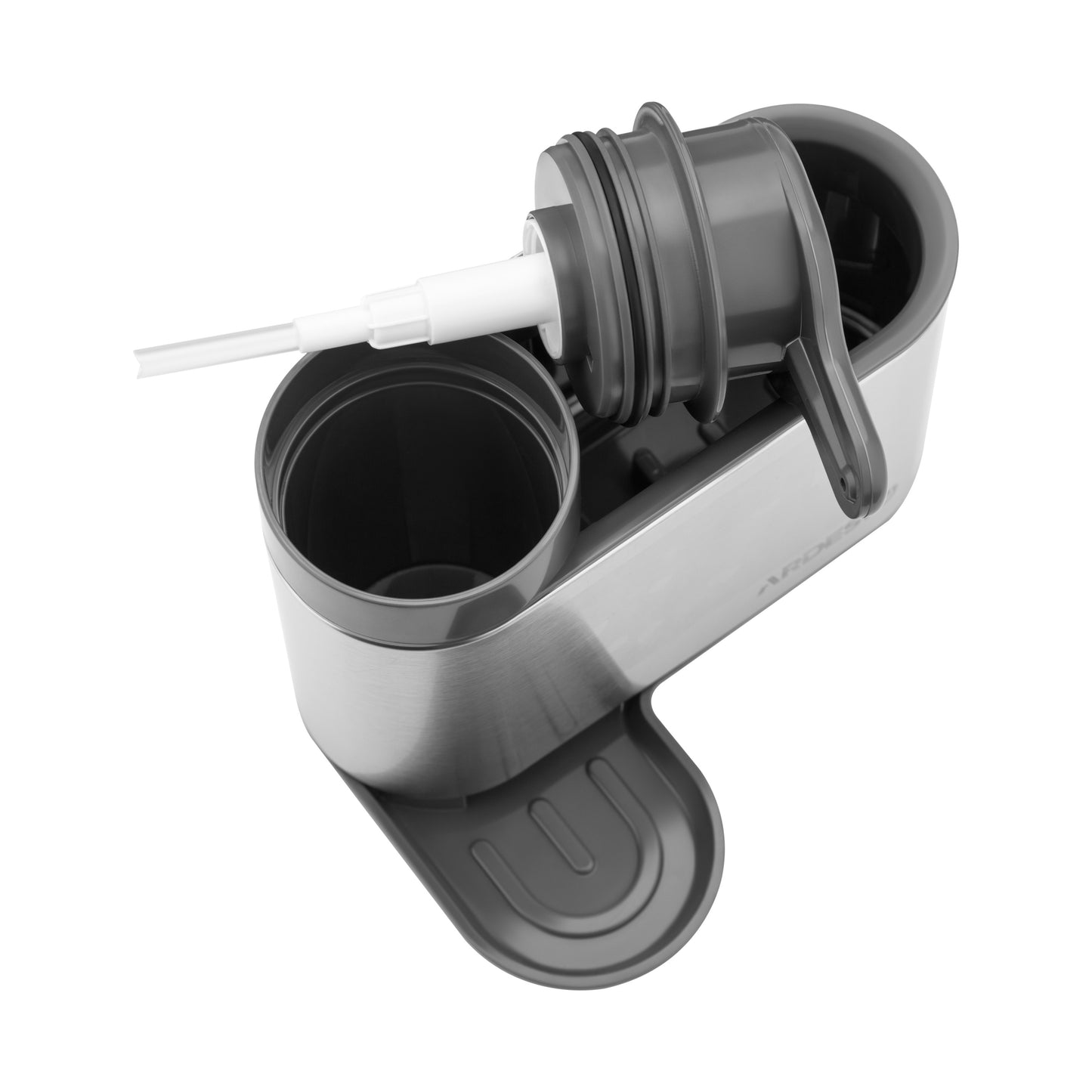 Ardesto Detergent organizer Minimalism, 8x12.7x16cm, plastic, stainless steel, grey