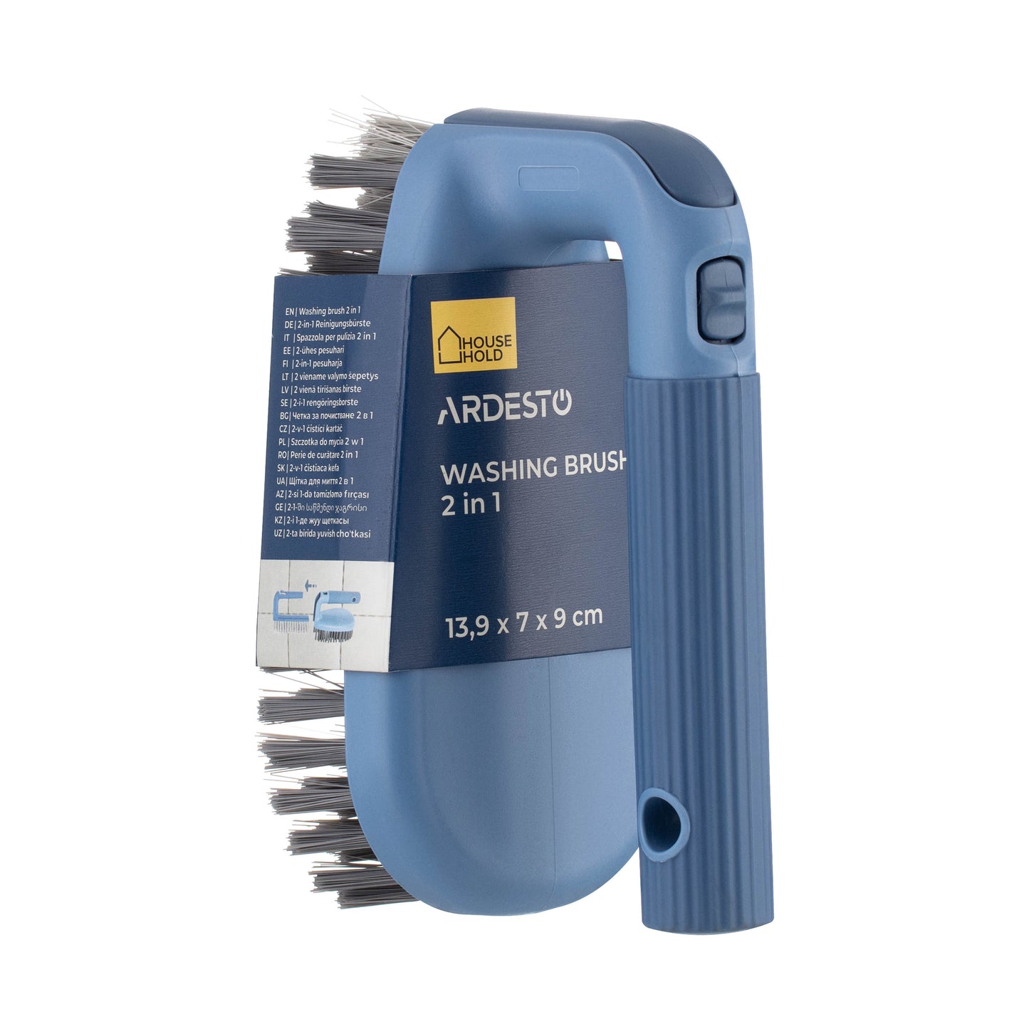 Ardesto Washing brush 2 in 1 13.9x7x9cm, plastic, blue