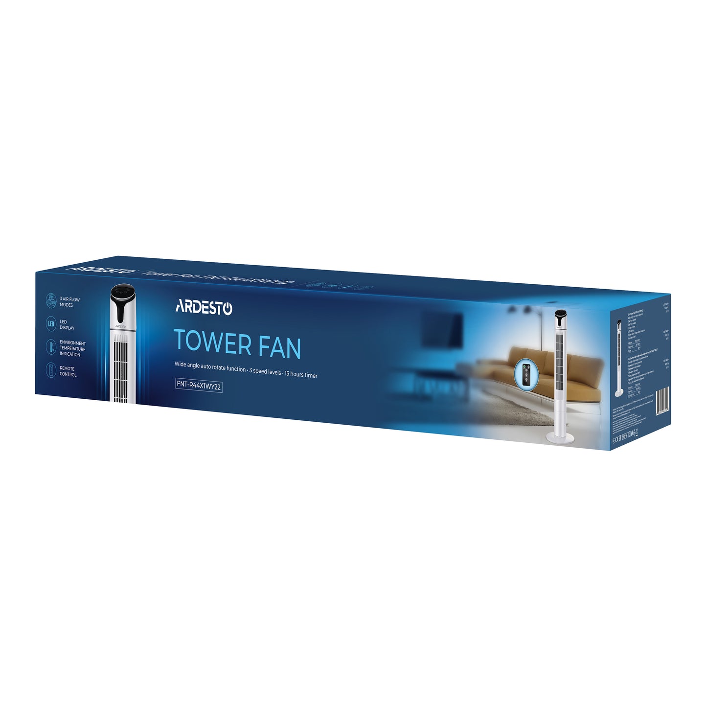 Column fan ARDESTO, 110см, 50Вт, remote control, display, black and white