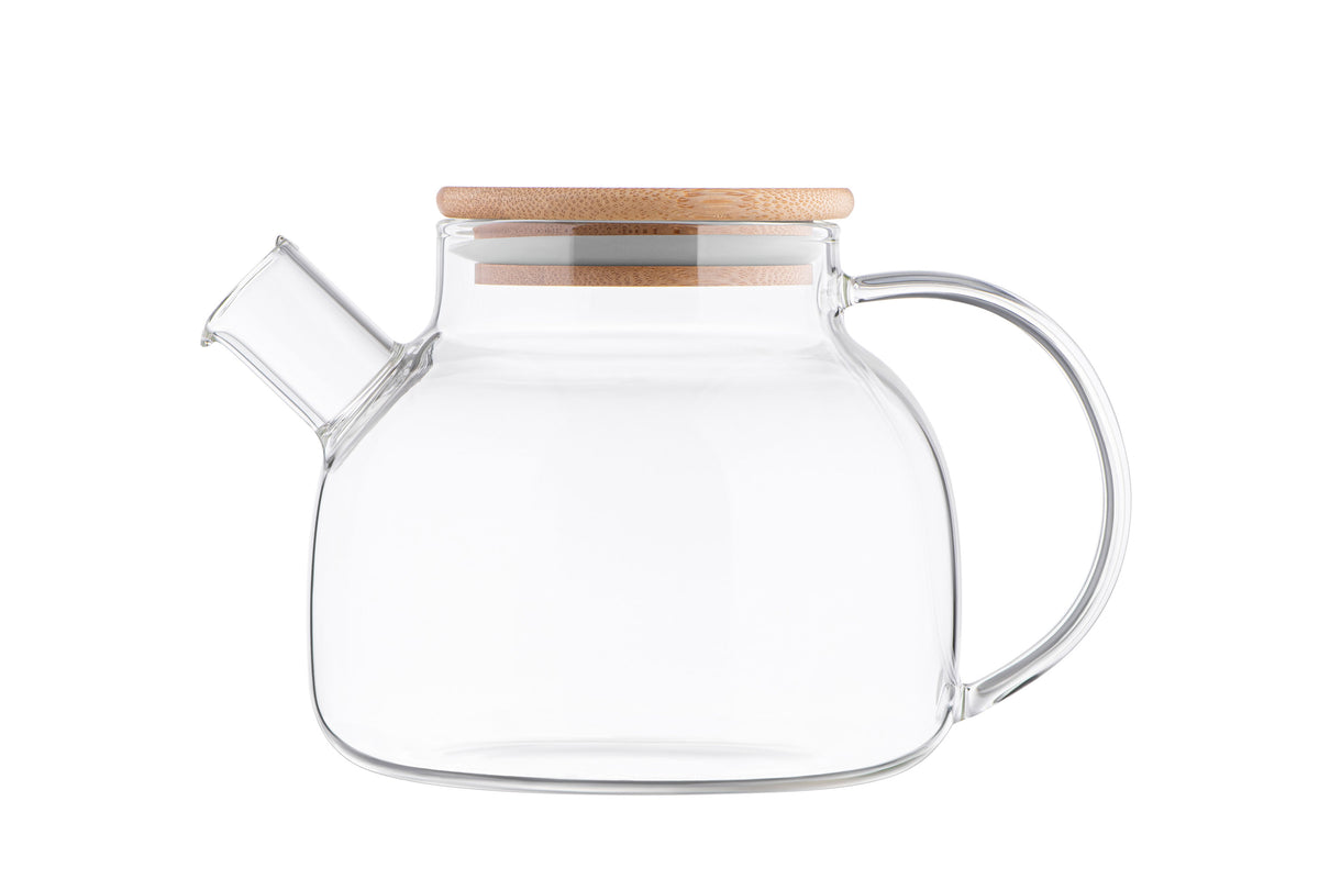 Ardesto Teapot Gemini 1000ml, borosilicate glass, bamboo, transparent