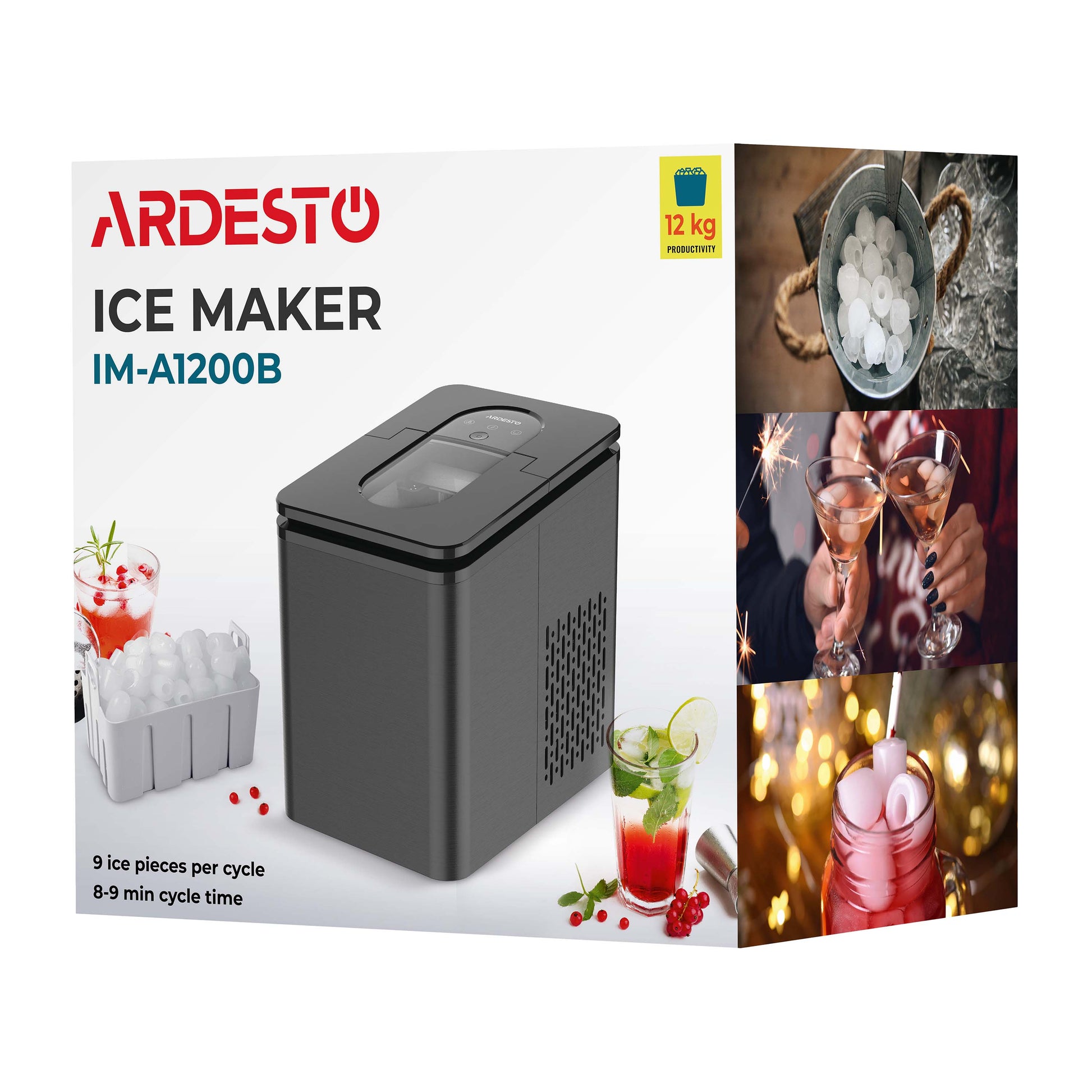 Ardesto Ice maker household, 12kg/day, 1.8L, black