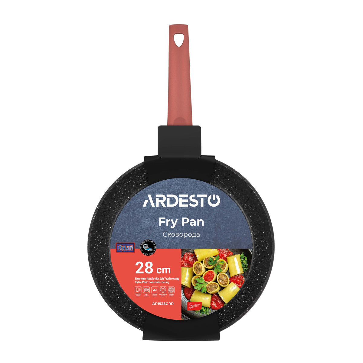 Ardesto Fry pan Gemini Piemonte 28 cm, red, aluminium