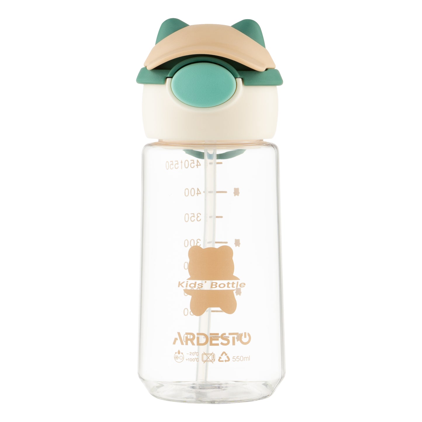 Ardesto Bottle Bear 550ml, plastic, green