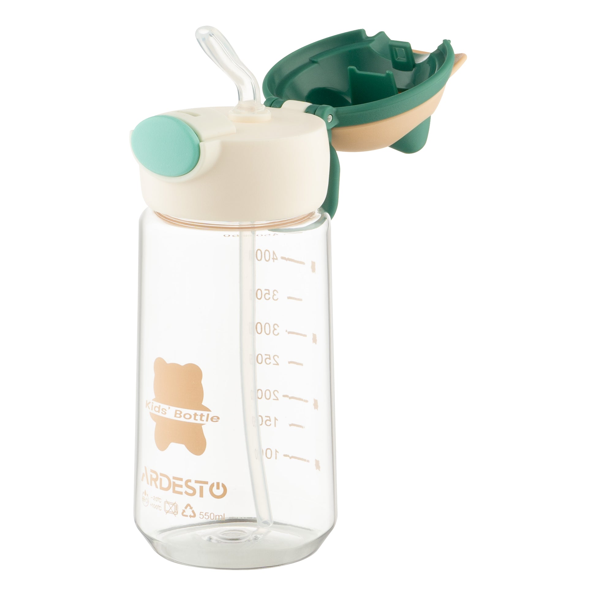 Ardesto Bottle Bear 550ml, plastic, green