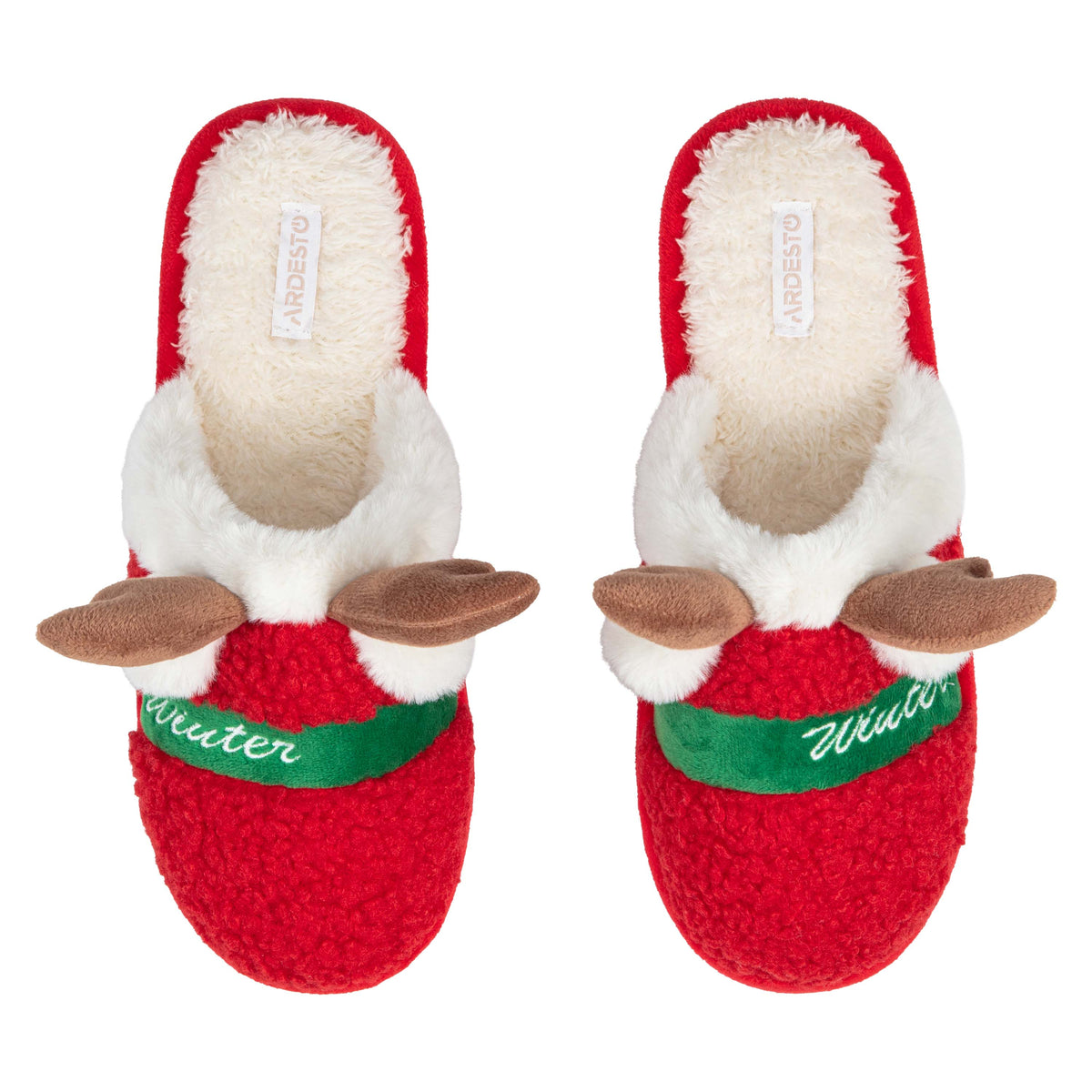 Ardesto Home shoes Christmas 36/37 size, 100% polyester, sole 100% rubber, red