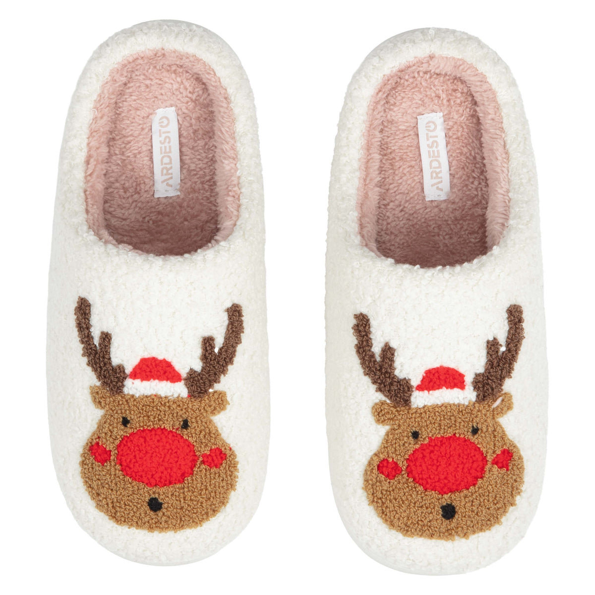 Ardesto Home shoes Christmas 36/37 size, 100% polyester, sole 100% rubber, white